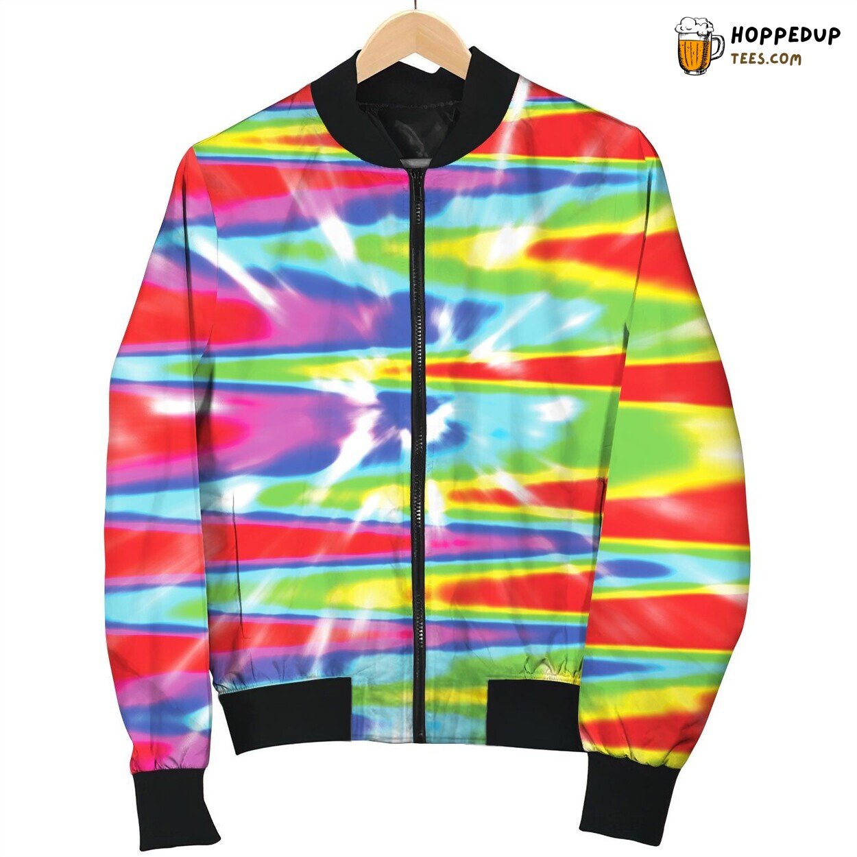 Tie Dye Red Blue Bomber Jacket