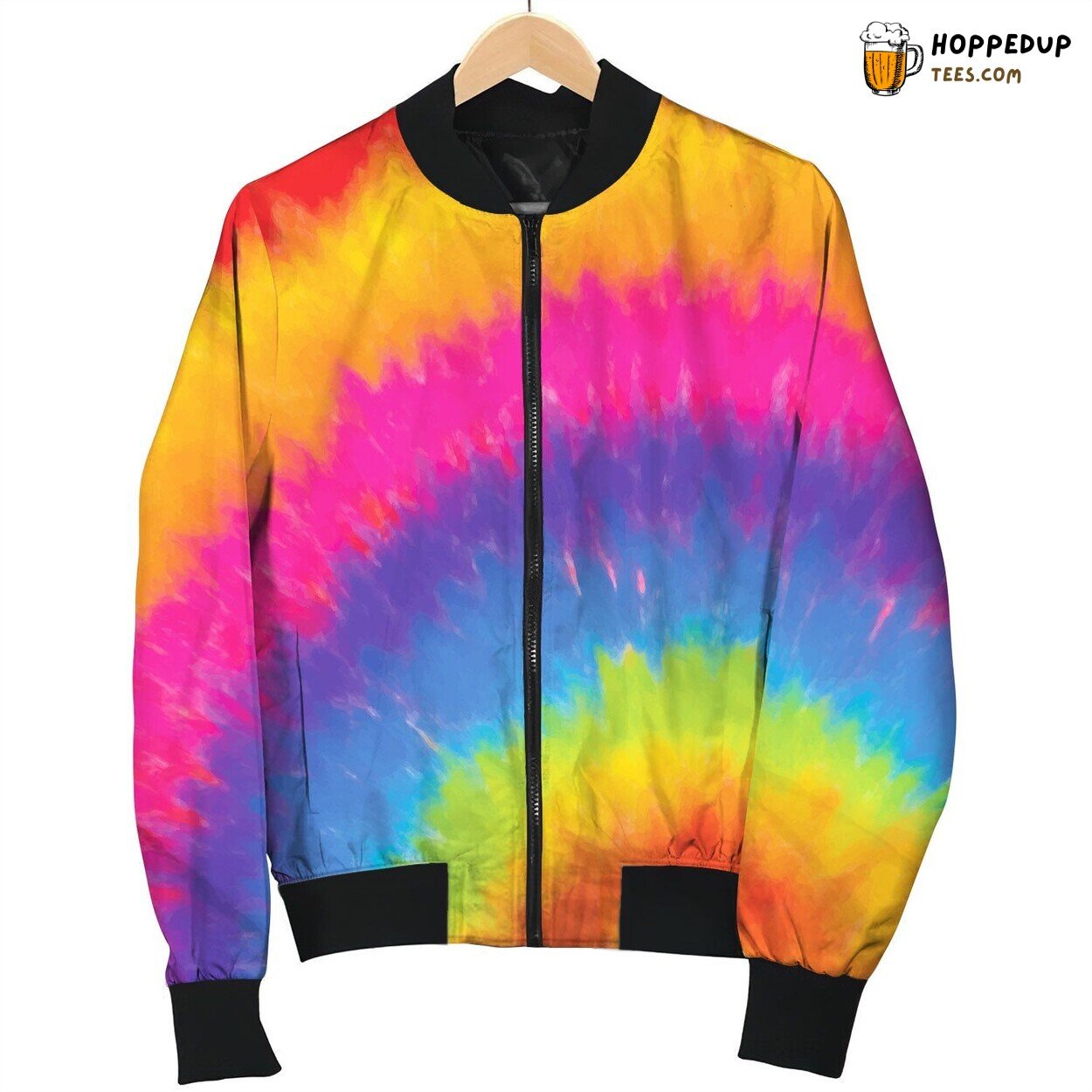 Tie Dye Red Orange Bomber Jacket