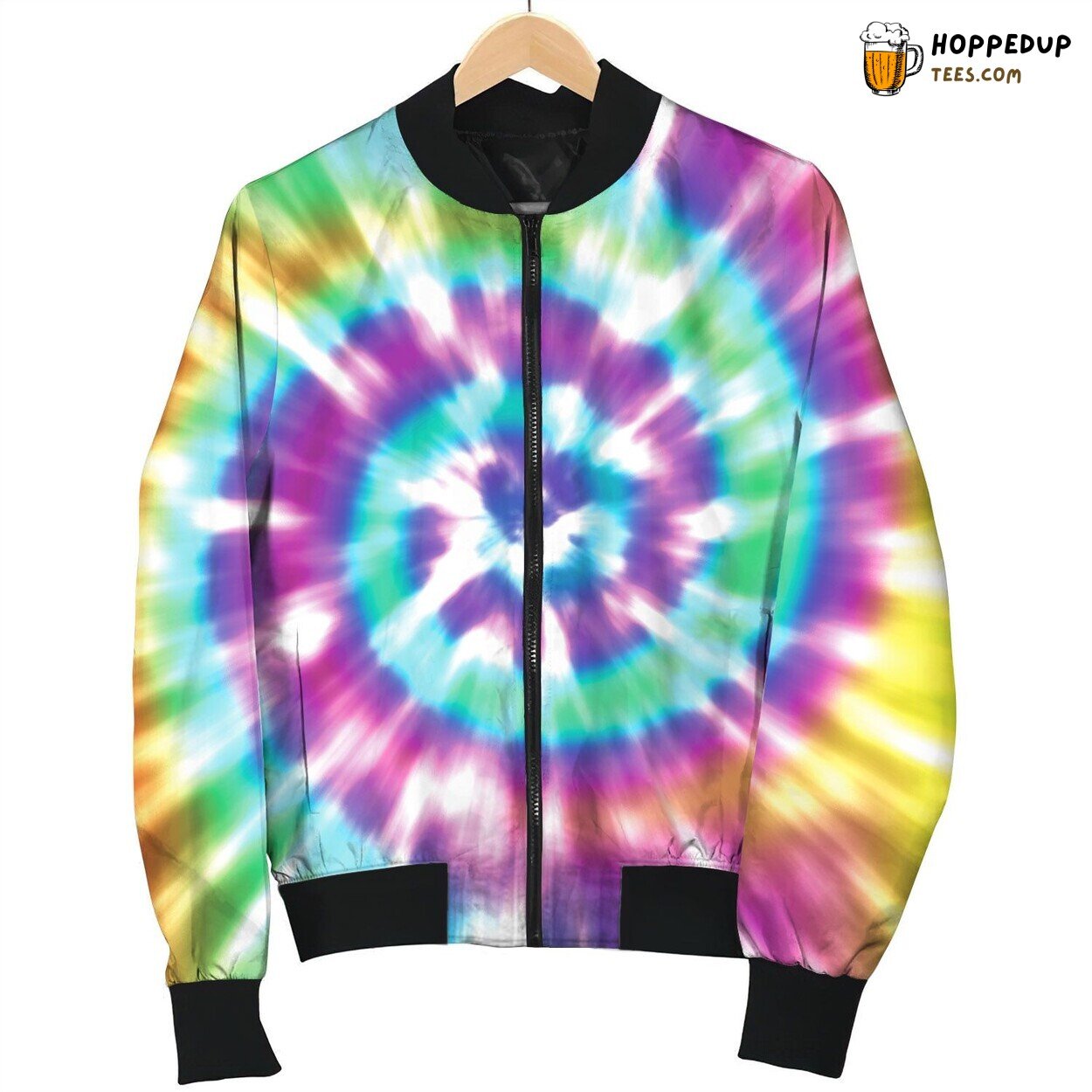 Tie Dye Sapphire Orange Bomber Jacket