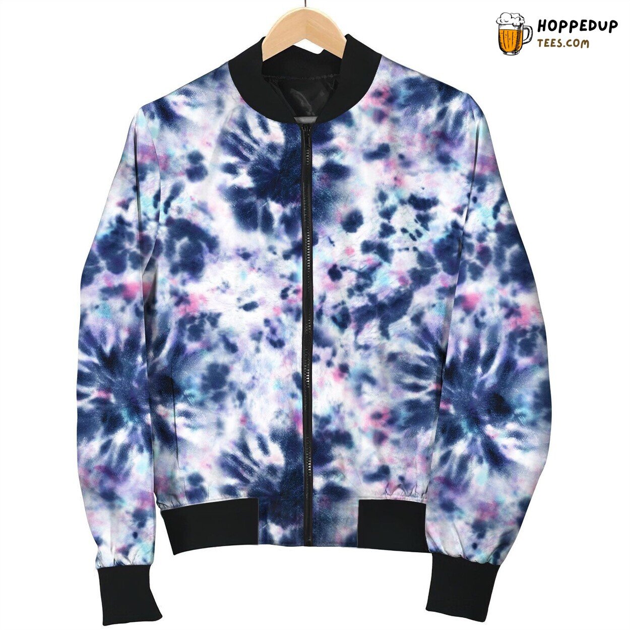 Tie Dye Swirls Colorful Art Winter Bomber Jacket Retro Design Elegance