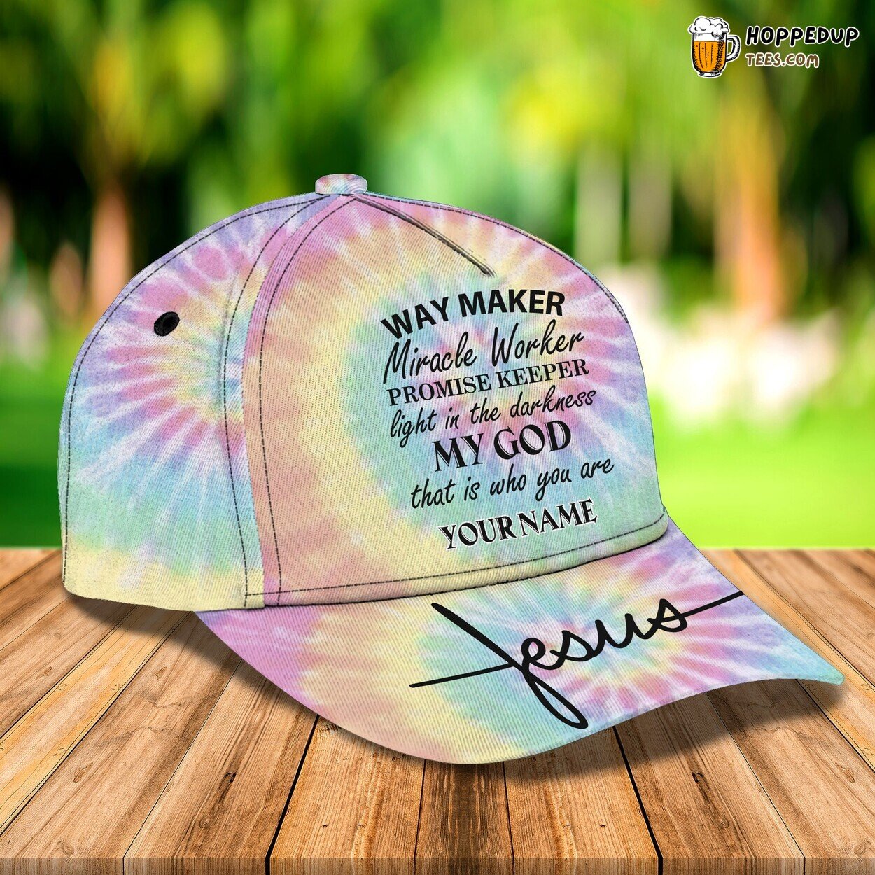 Tie Dye Way Maker 3D Cap Personalized Name Unique Timeless Vibrant Design