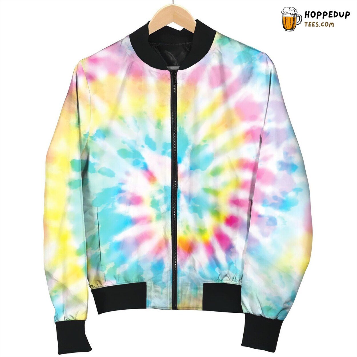 Tie Dye Yellow Light Blue Bomber Jacket