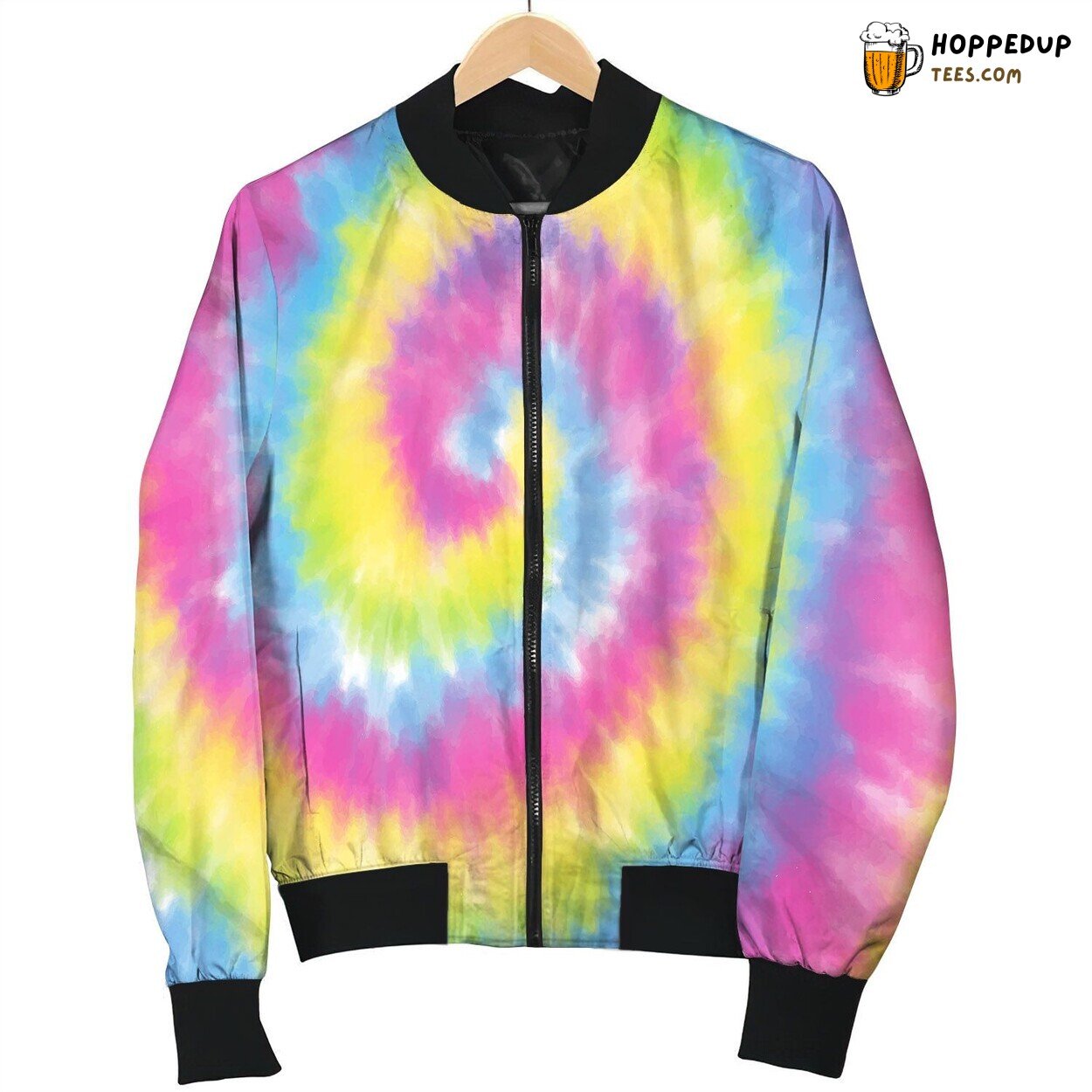 Tie Dye Yellow Pink Bomber Jacket