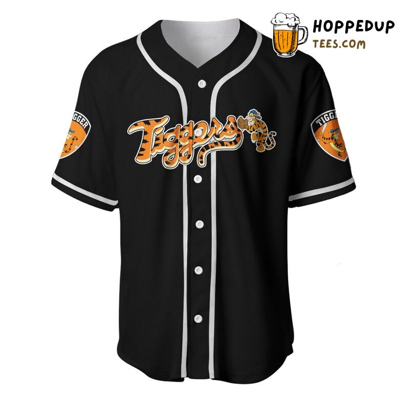 Tigger Winnie Pooh Cartoon 3D Print Black Baseball Jersey Fun
