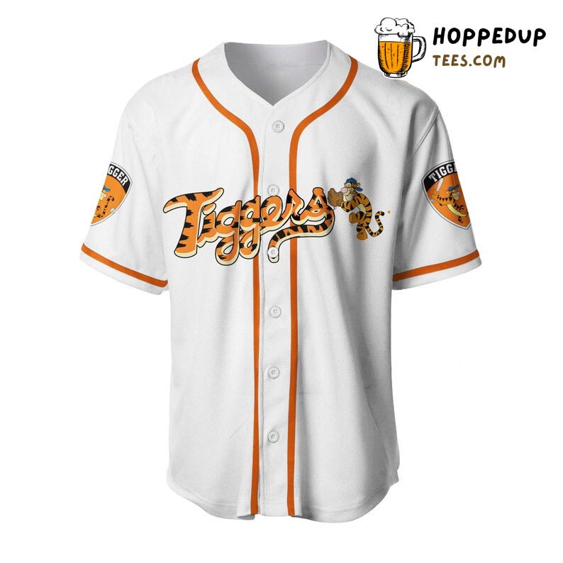 Tigger Winnie the Pooh Cartoon White 3D Print Baseball Jersey