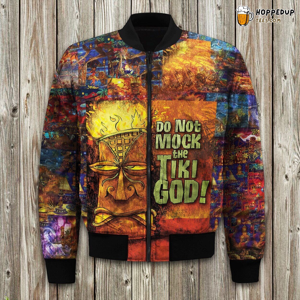 Tiki Bar Tropical Vibes Winter Bomber Jacket Island Relaxation Mode