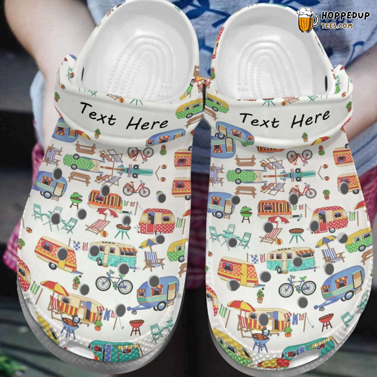 Time To Camp With Cars Themed Comfortable Unique Rubber Clog Shoes