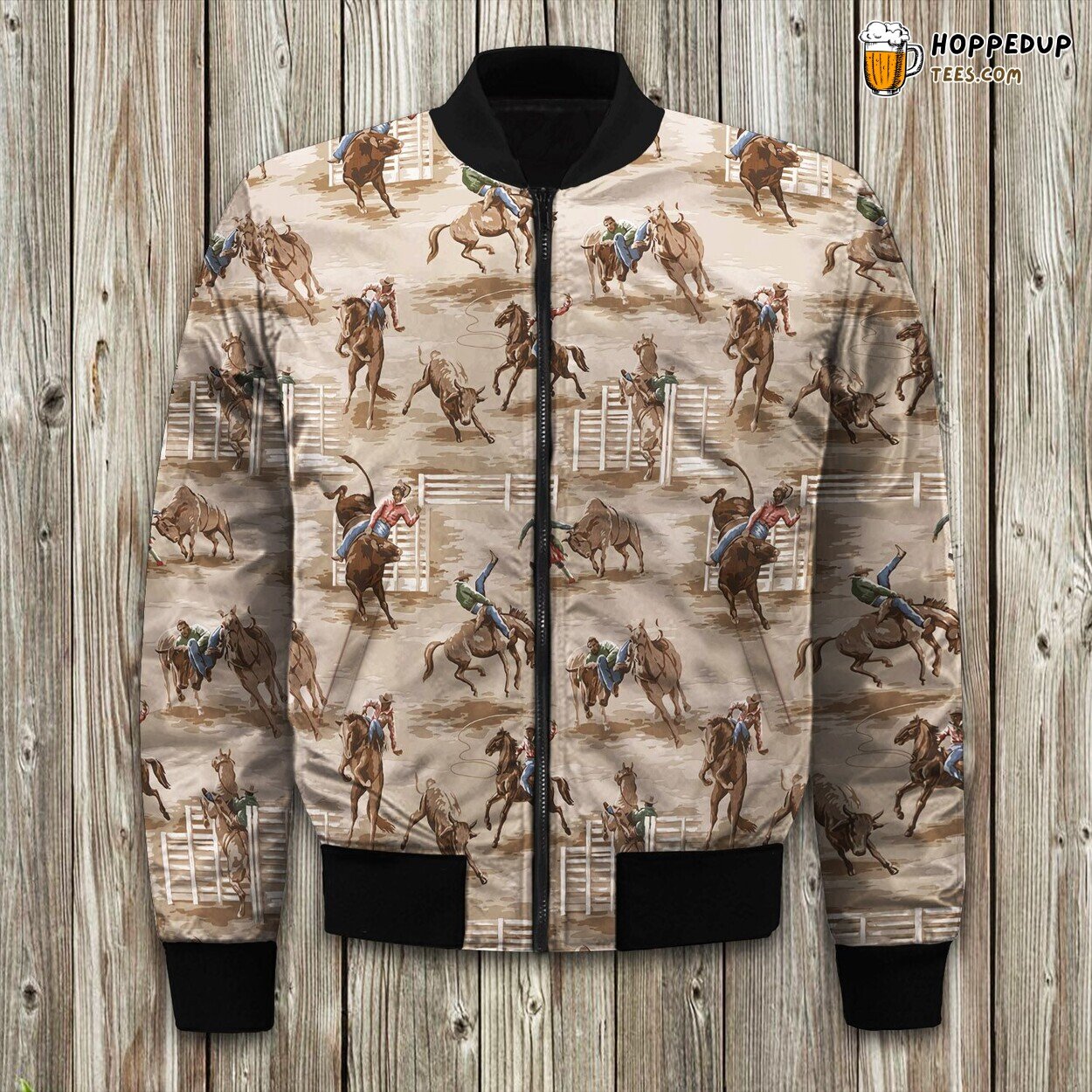 Timeless Cowboy Theme Winter Bomber Jacket Luxuriously Padded Warmth Design