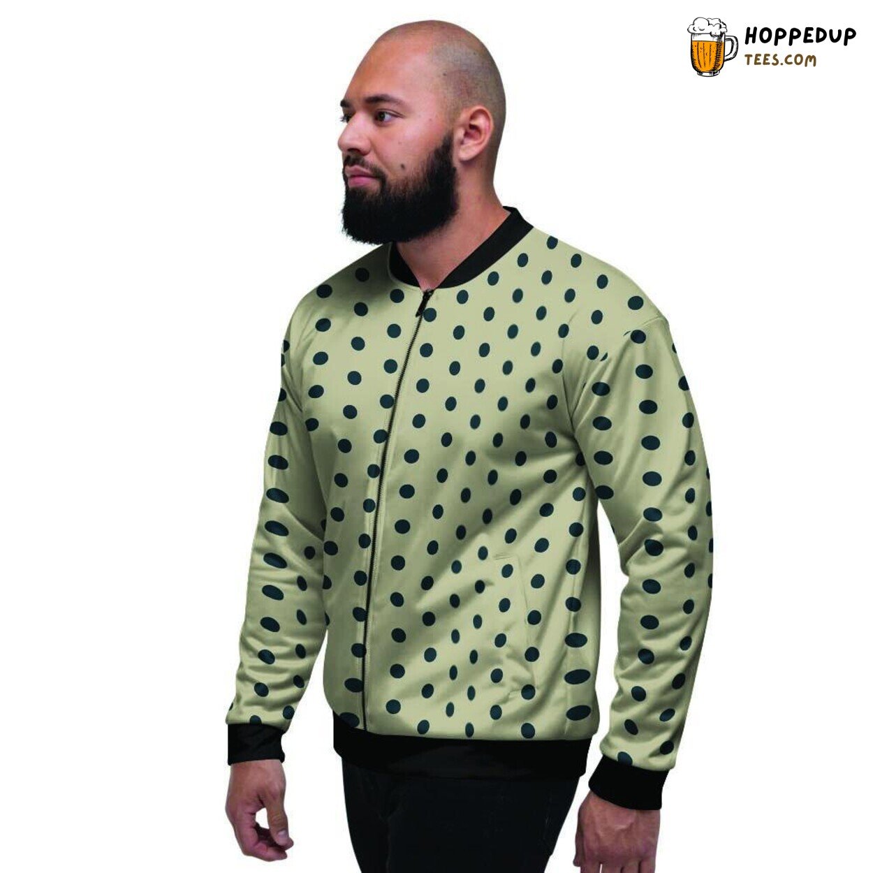 Timeless Cream Black Polka Dot Art Display Men’s Bomber Jacket Fashion Revived