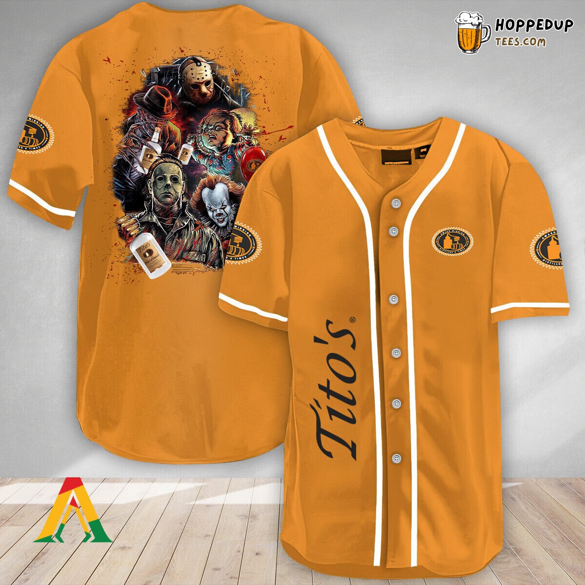Titos Vodka Halloween Horror Characters Distinctive Baseball Jersey Theme