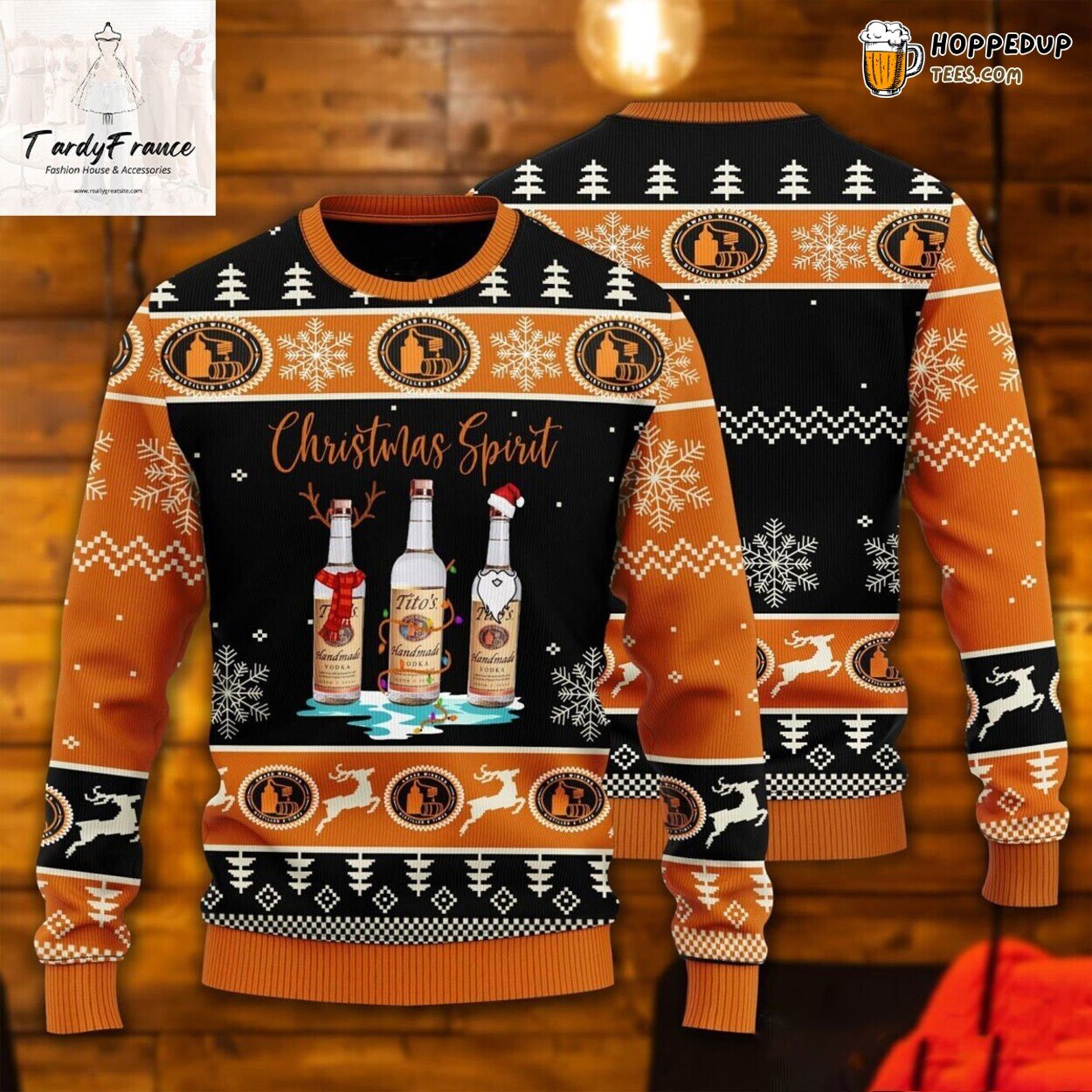 Titos Vodka Themed Ugly Christmas Sweater Wine Inspired Unisex Wear