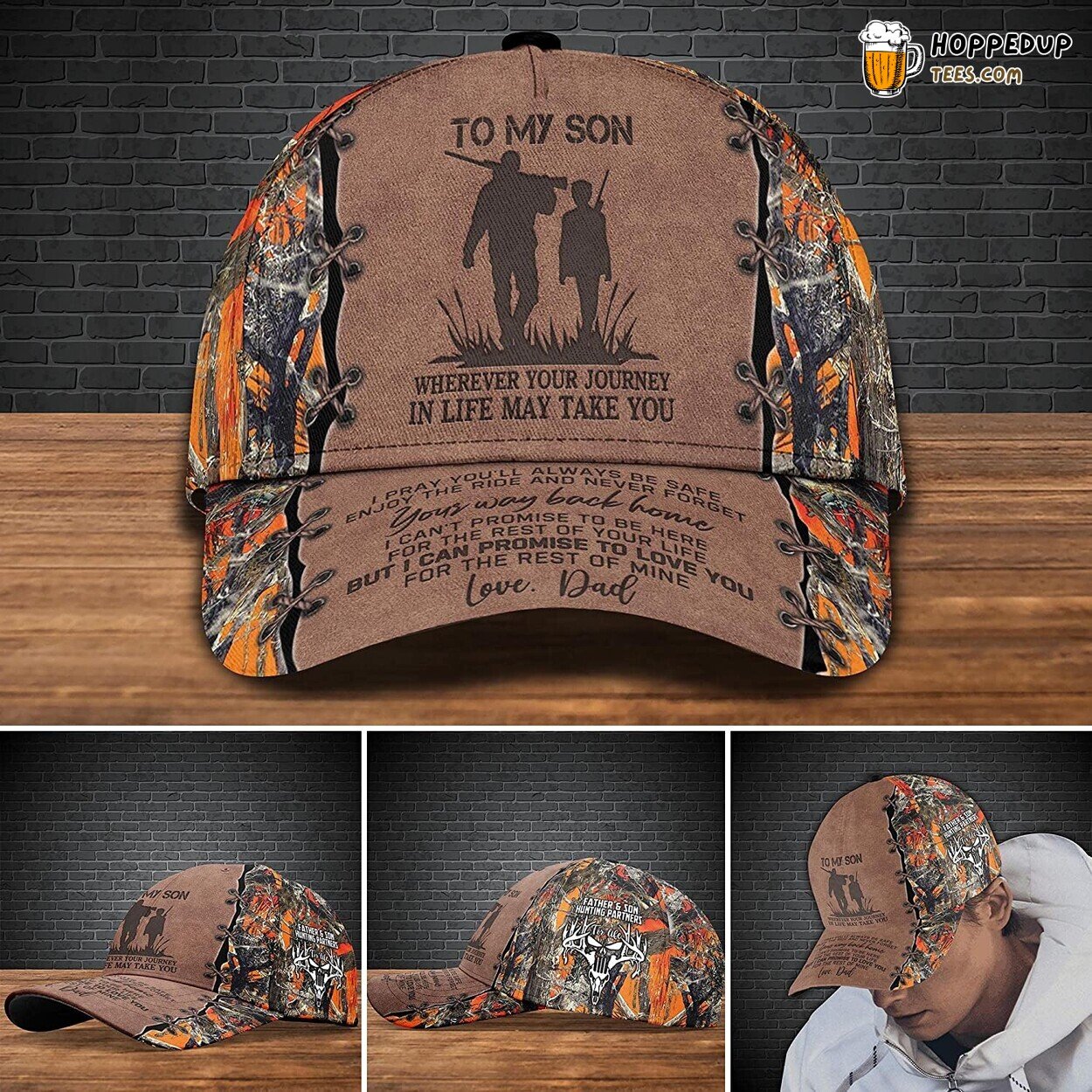 To My Son Hunting Camo Cap Gift From Dad Family Hunting Hat Design