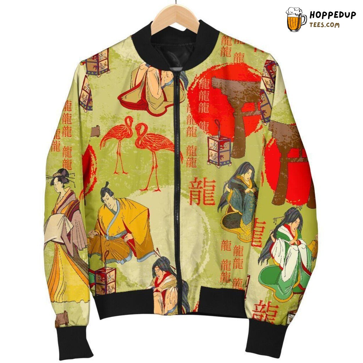 Tokyo’s Japanese Essence Men’s Bomber Jacket Unique Pattern Design Showcase