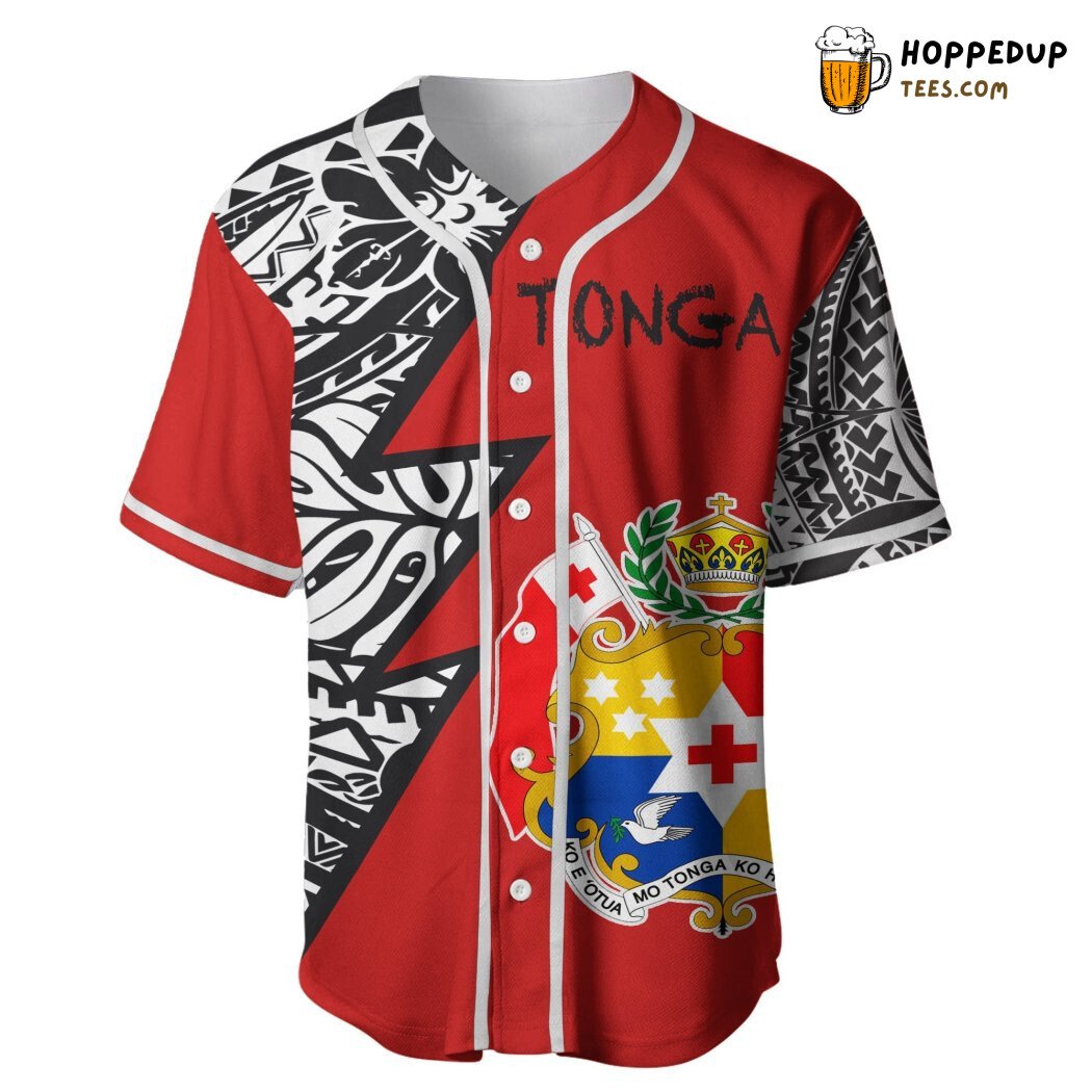 Tonga Coat Of Arms Polynesian Tattoo Baseball Tee Jersey Shirts 3D