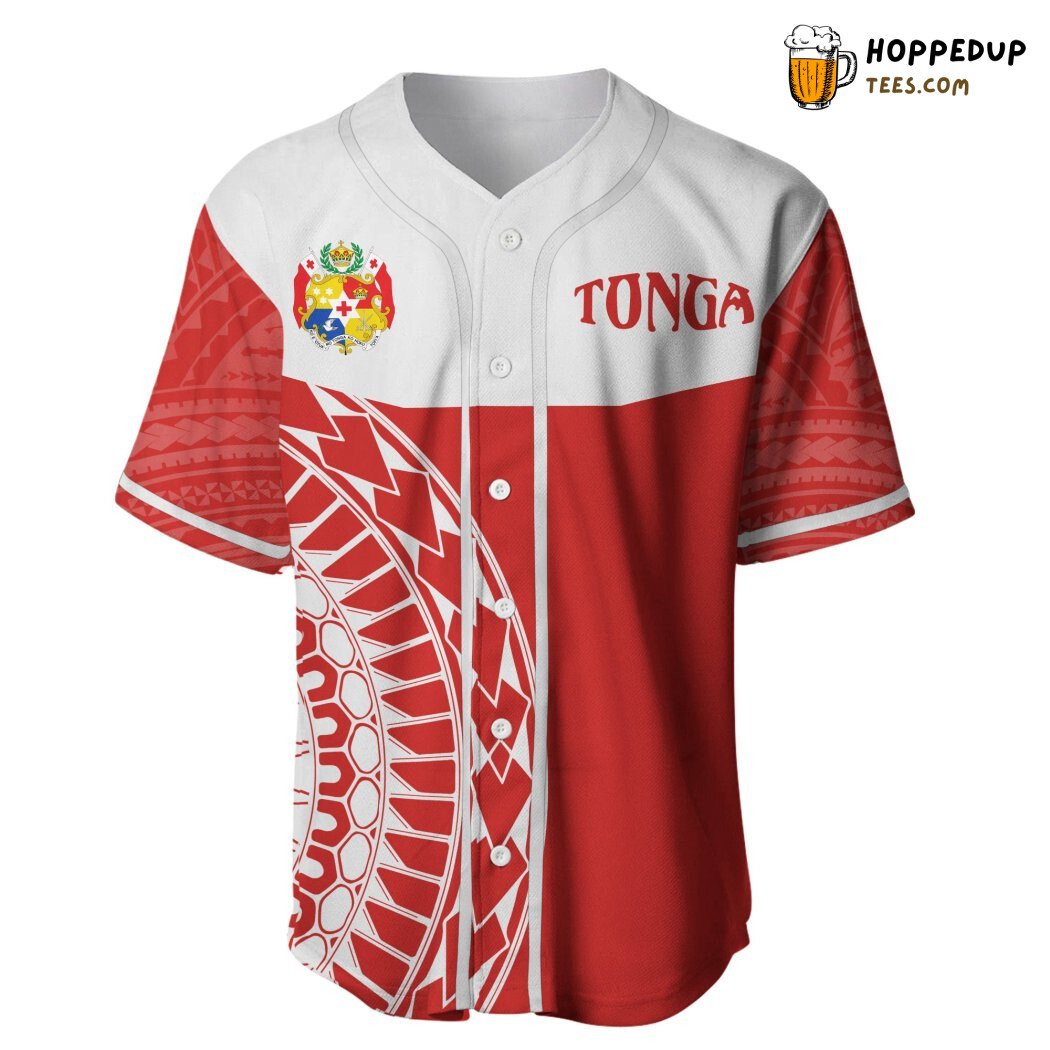 Tonga Coat Of Arms Polynesian Tattoo Sport Style Baseball Tee Jersey Shirts 3D