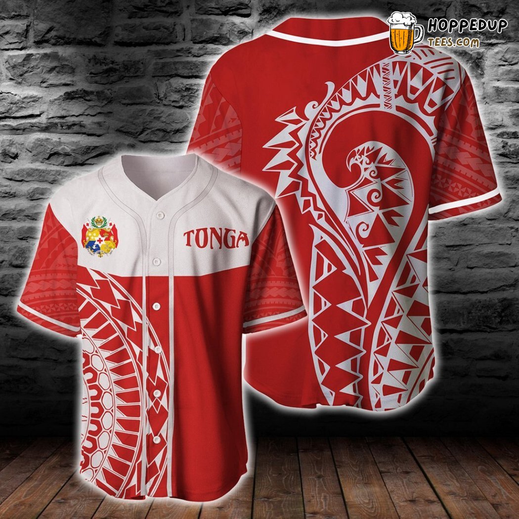 Tonga Coat Of Arms Polynesian Tattoo Sport Style Baseball Tee Jersey Shirts 3D Tonga Coat Of Arms Polynesian Tattoo Sport Style Baseball Tee Jersey Shirts 3D