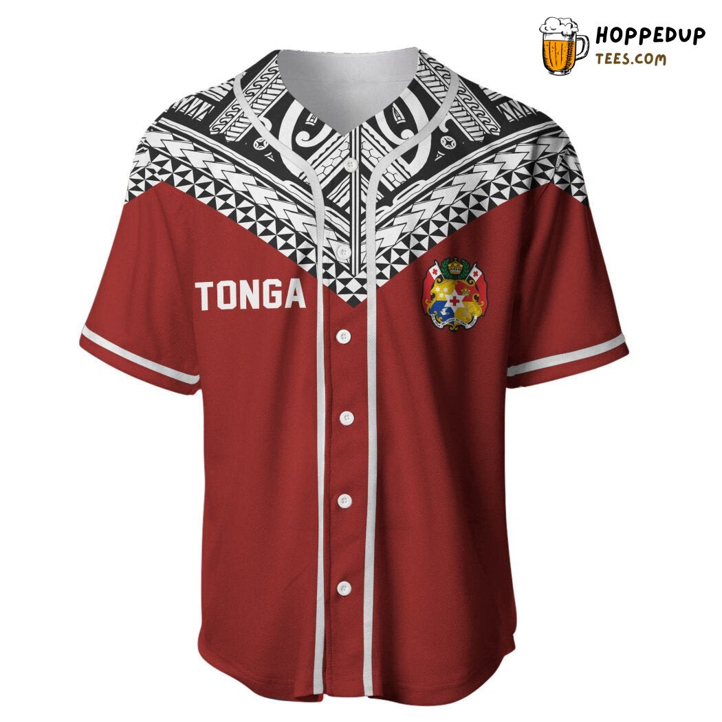 Tonga Polynesian Symbol Baseball Tee Jersey Shirts 3D