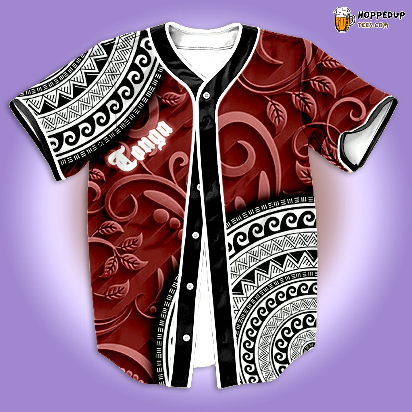 Tonga Wood Carving Design 3D Printed Baseball Jersey Shirt Art