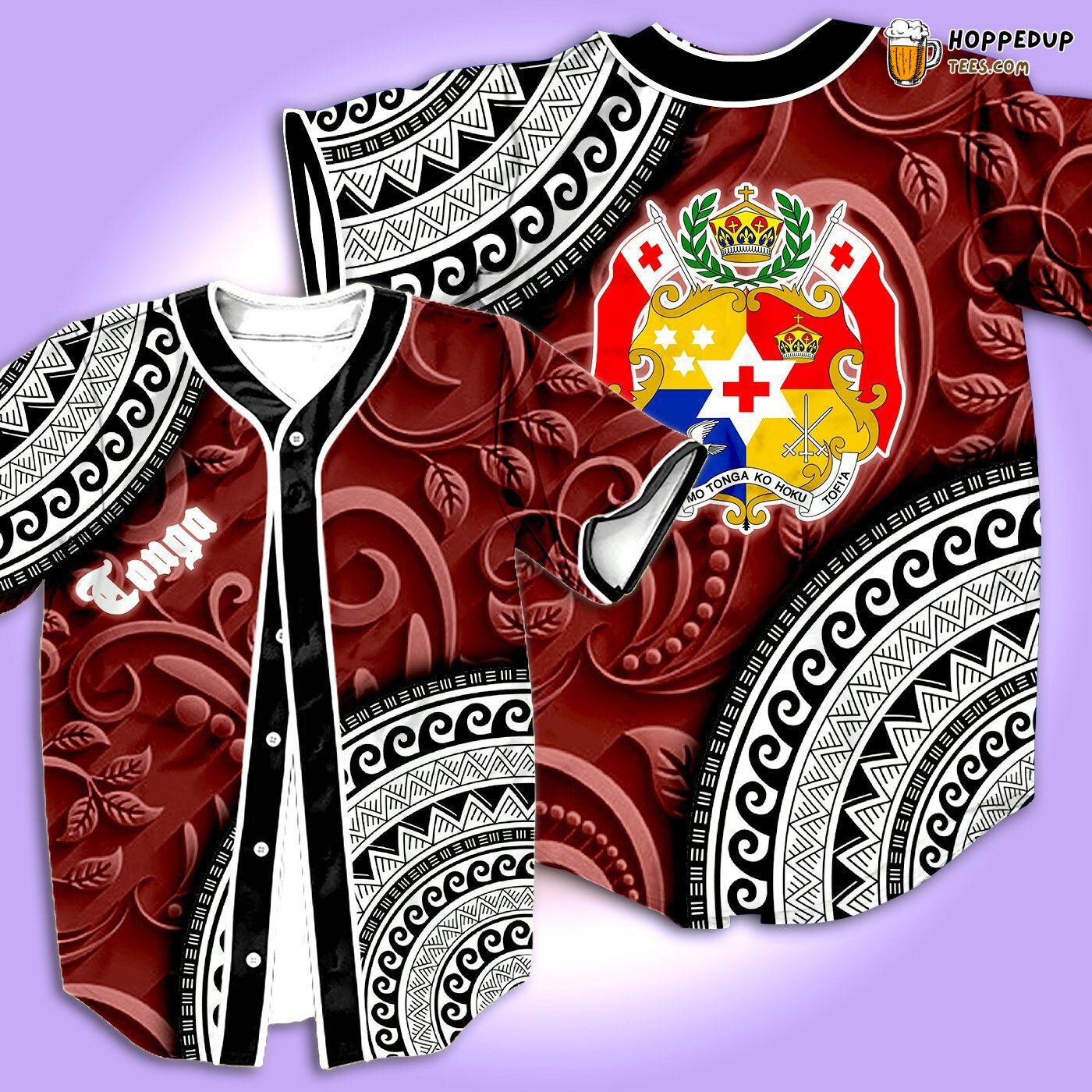 Tonga Wood Carving Design 3D Printed Baseball Jersey Shirt Art