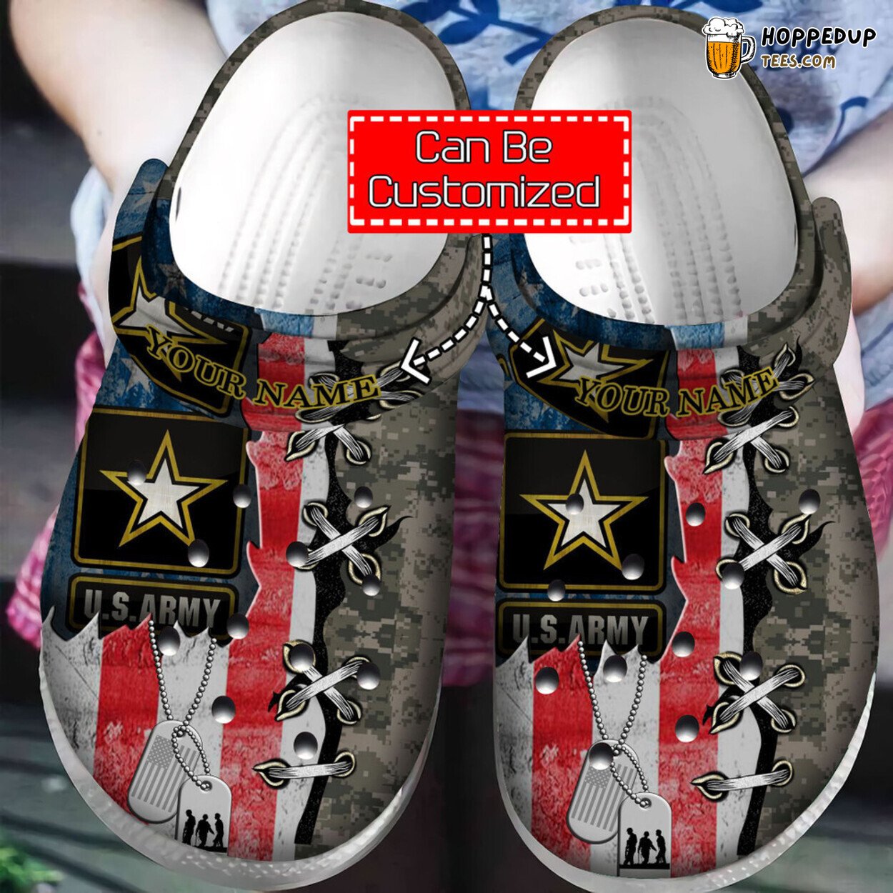 Top US Army Veterans Themed Comfortable Durable Clogs Shoes for Veterans