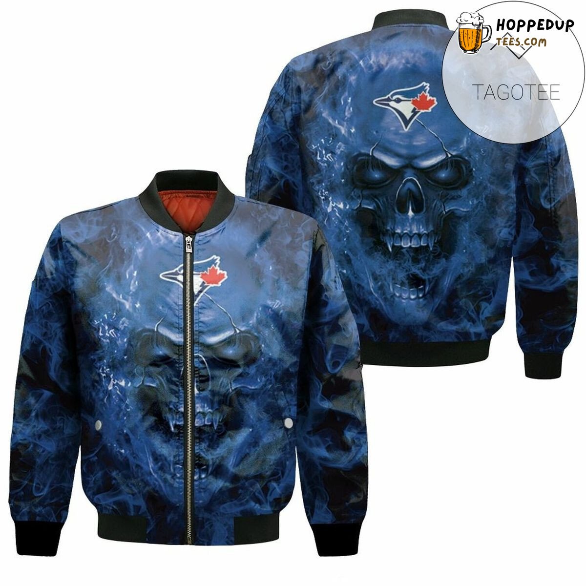 Toronto Blue Jays Enthusiast Skull Emblem MLB Bomber Jacket