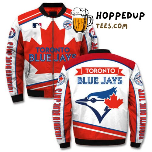 Toronto Blue Jays MLB Bold Red Statement Bomber Jacket Series Toronto Blue Jays MLB Bold Red Statement Bomber Jacket Series