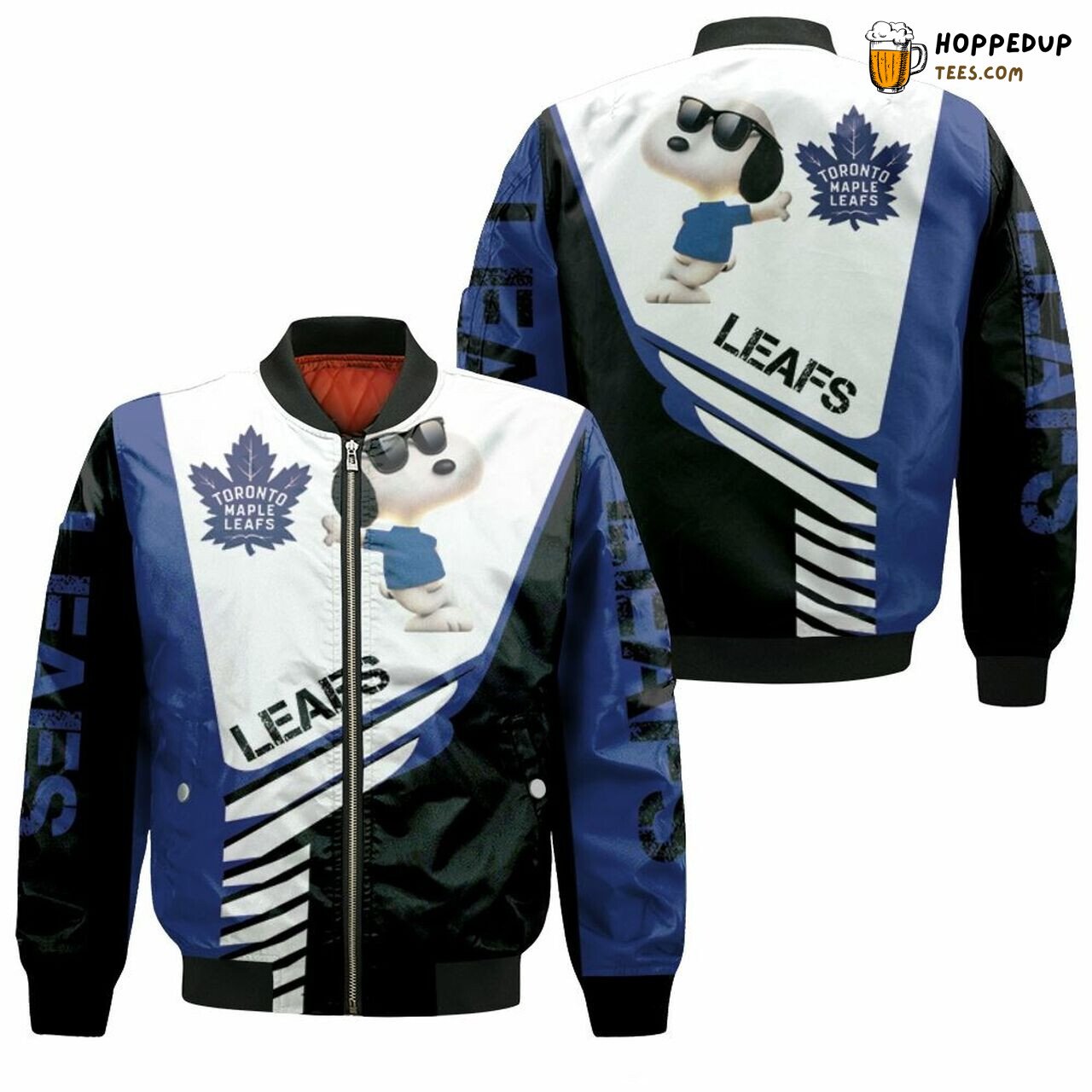 Toronto Maple Leafs NHL Snoopy Graphic Fun Bomber Jacket Design