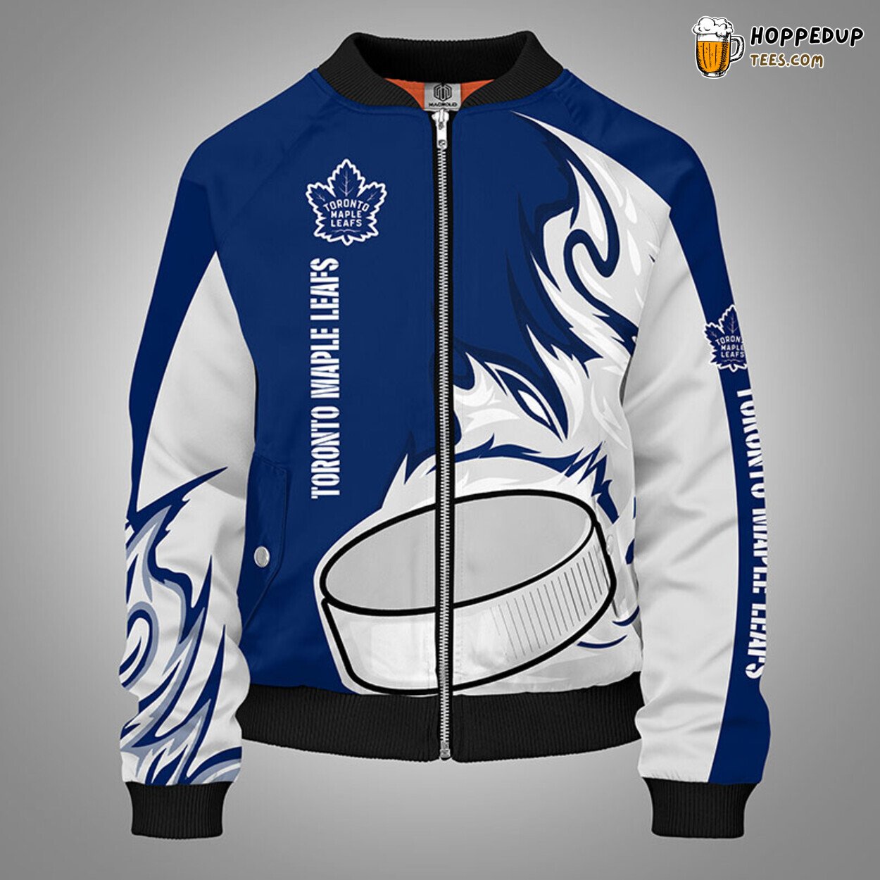 Toronto Maple Leafs NHL Stylish Blue Bomber Jacket Unique Design Look