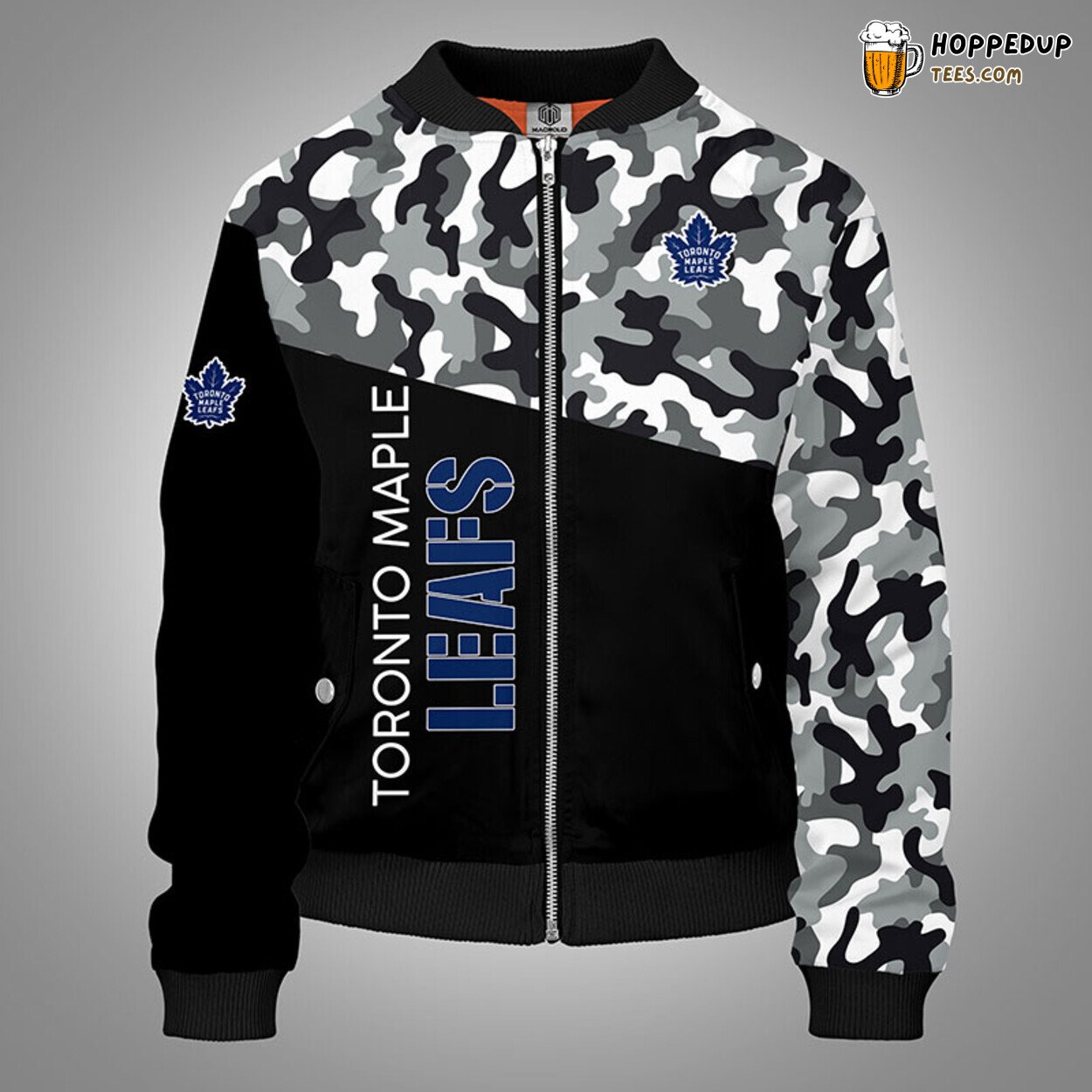 Toronto Maple Leafs NHL Unique Camouflage Blue Bomber Jacket Edition