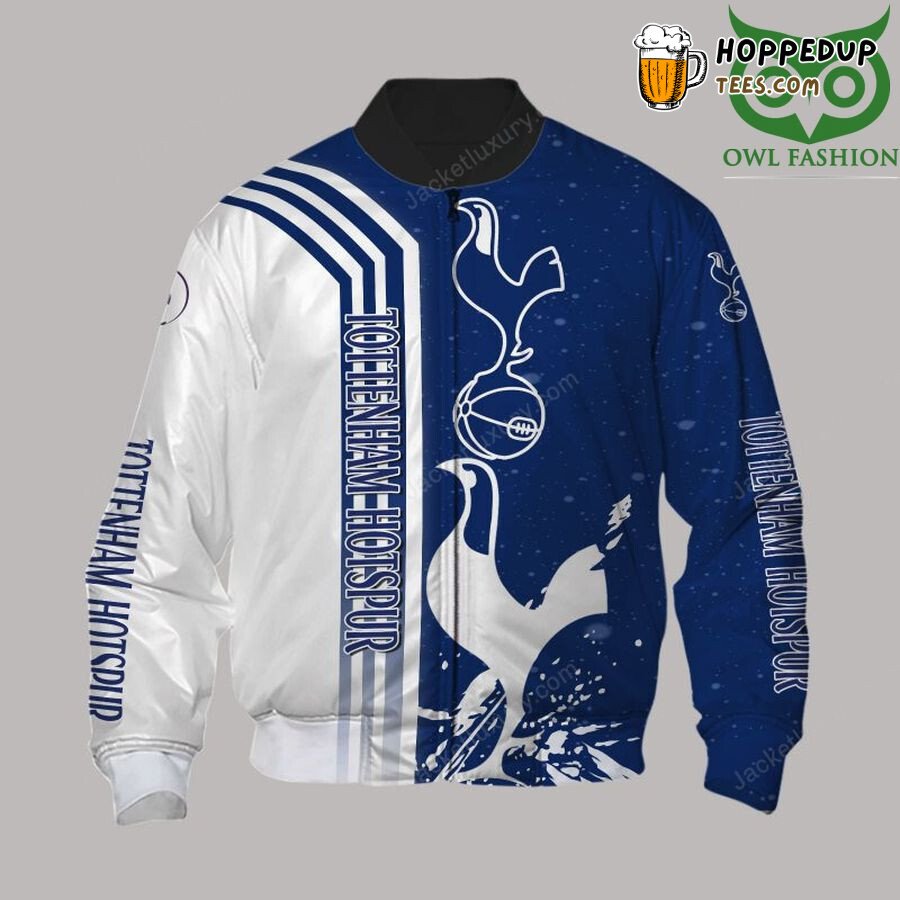 Tottenham Hotspur FC Blue White Pattern Bomber Jacket