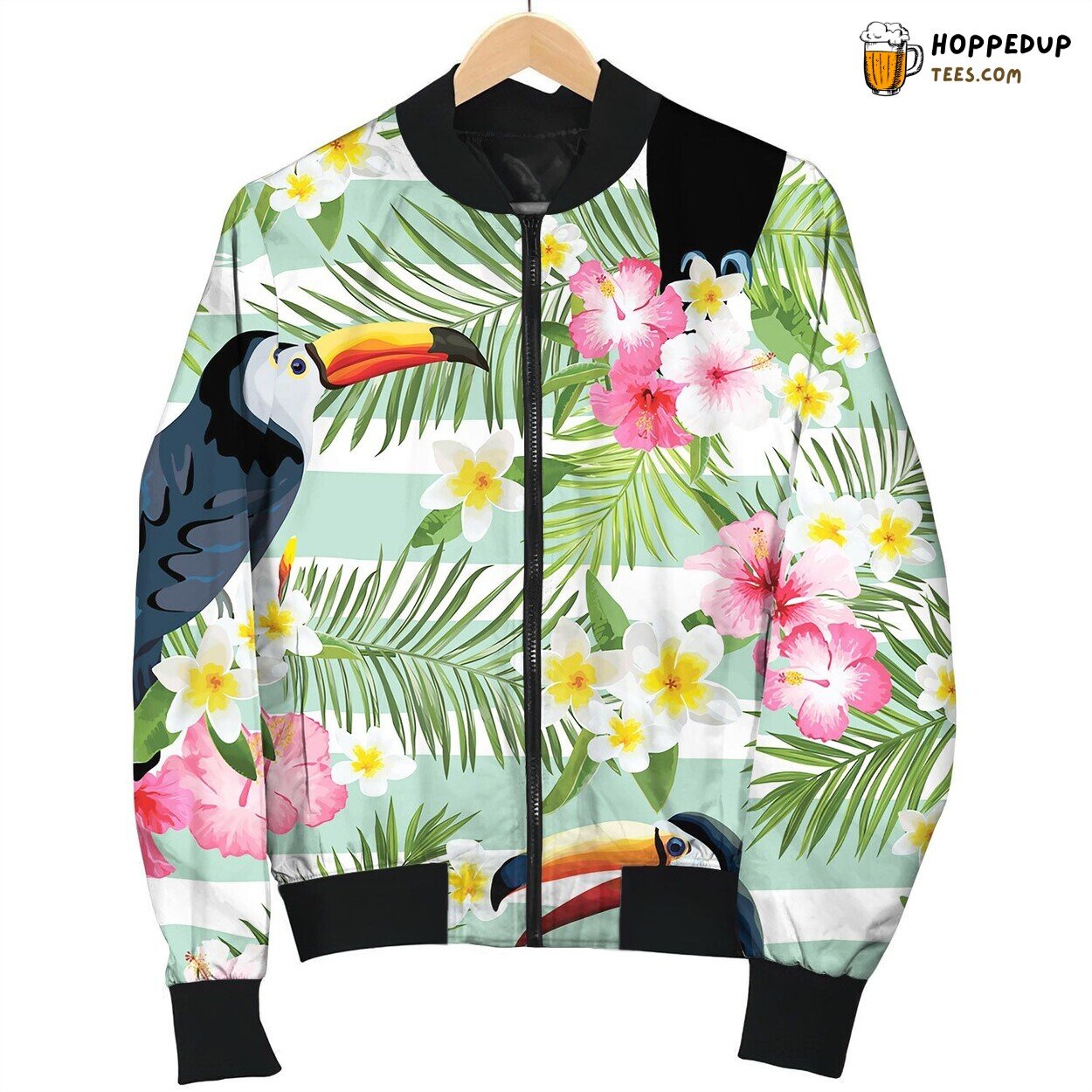 Toucan Bird Background Retro Pattern Bomber Jacket