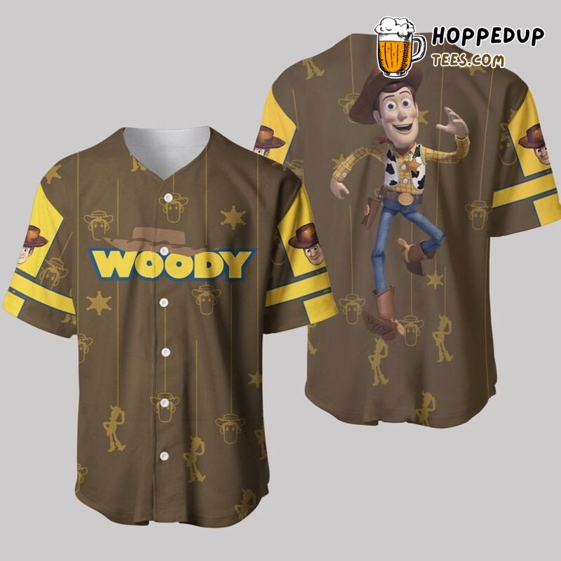 Toy Story Woody Pattern Disney 3D Unisex Baseball Jersey Brown