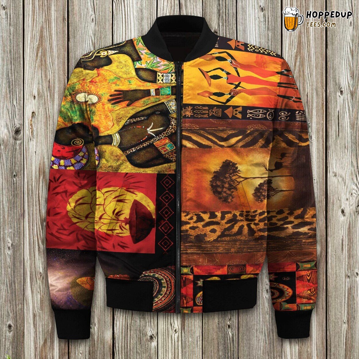 Traditional African Pattern Winter Bomber Jacket Premium Craftsmanship