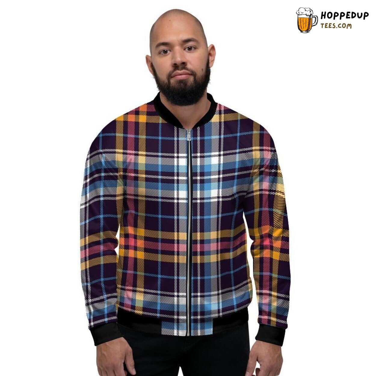 Traditional Design Tartan Plaid Men’s Bomber Jacket Scottish Inspired Fashion