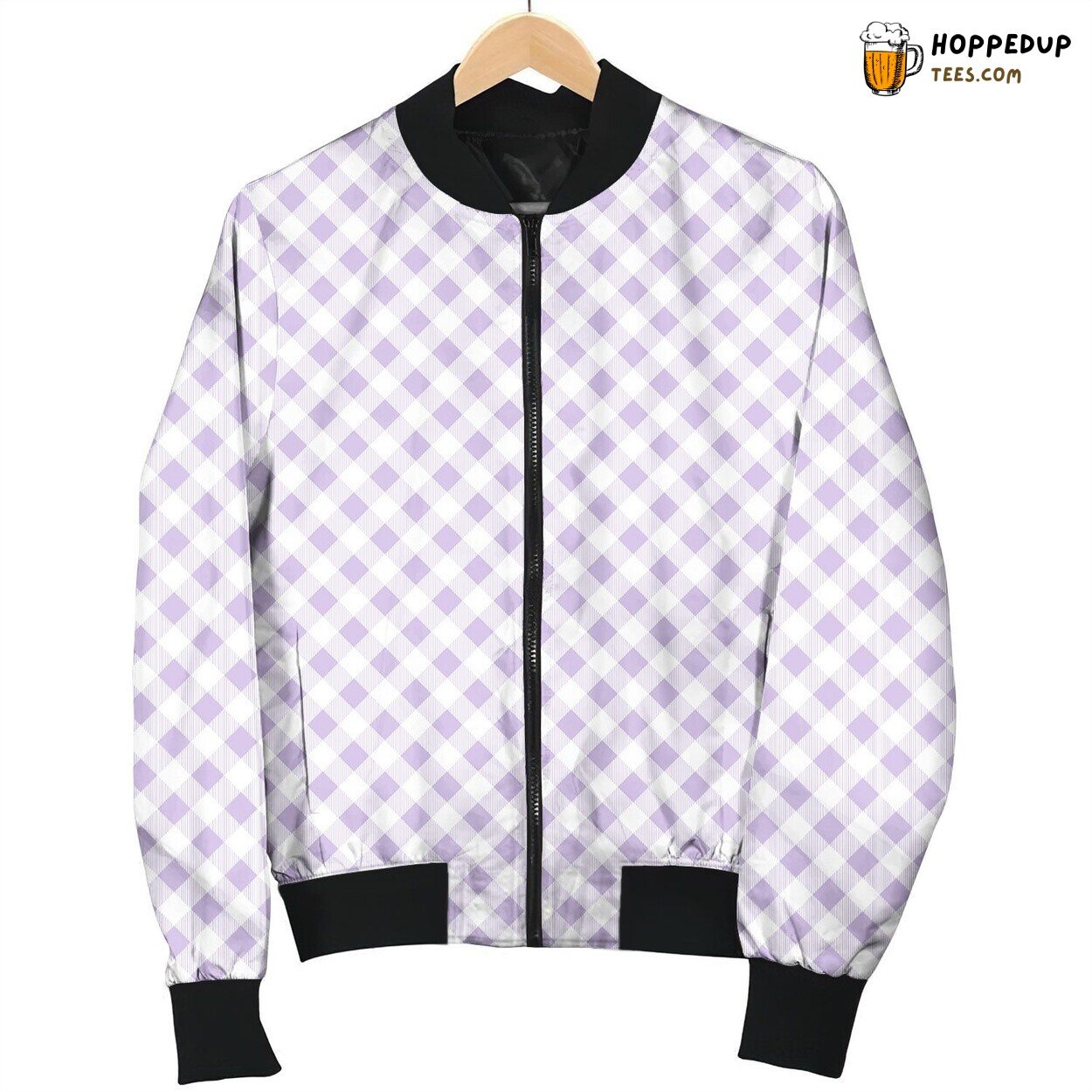 Traditional Gingham Design Winter Bomber Jacket Classic Check Wear