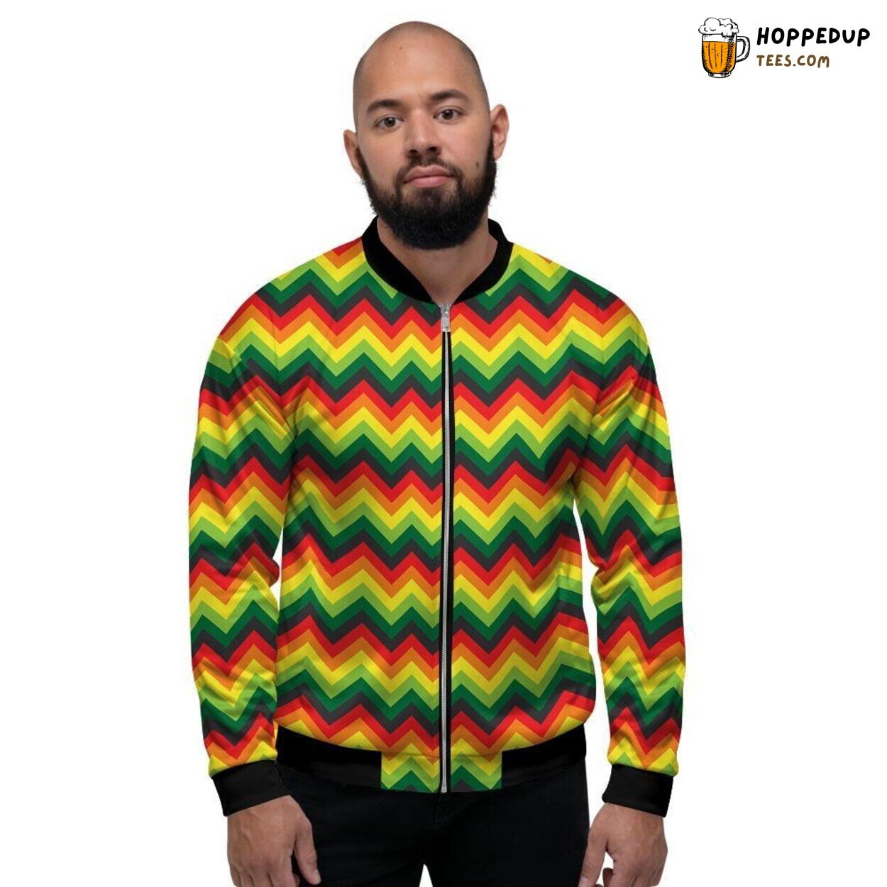 Traditional Rasta Jamaica Reggae Design Men’s Bomber Jacket Vibrant Island Vibe
