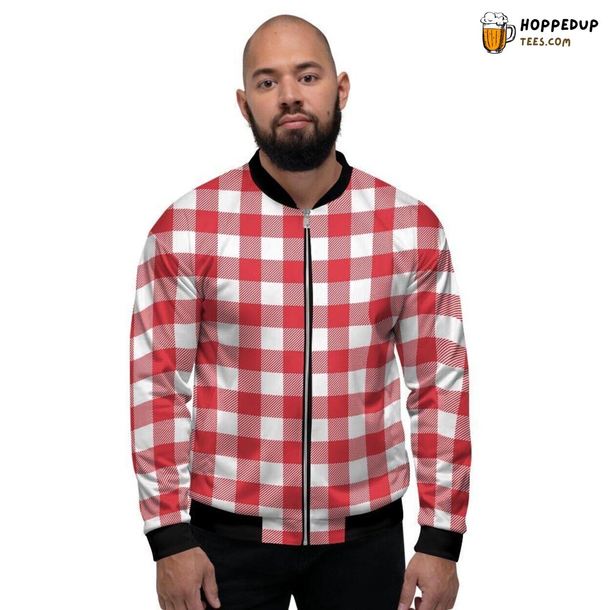 Traditional Red Lumberjack Plaid Design Men’s Bomber Jacket Classic Pattern Traditional Red Lumberjack Plaid Design Men’s Bomber Jacket Classic Pattern