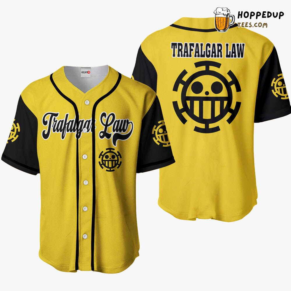 Trafalgar D. Law Emblem Baseball Jersey Distinctive Design Collection Style Trafalgar D. Law Emblem Baseball Jersey Distinctive Design Collection Style