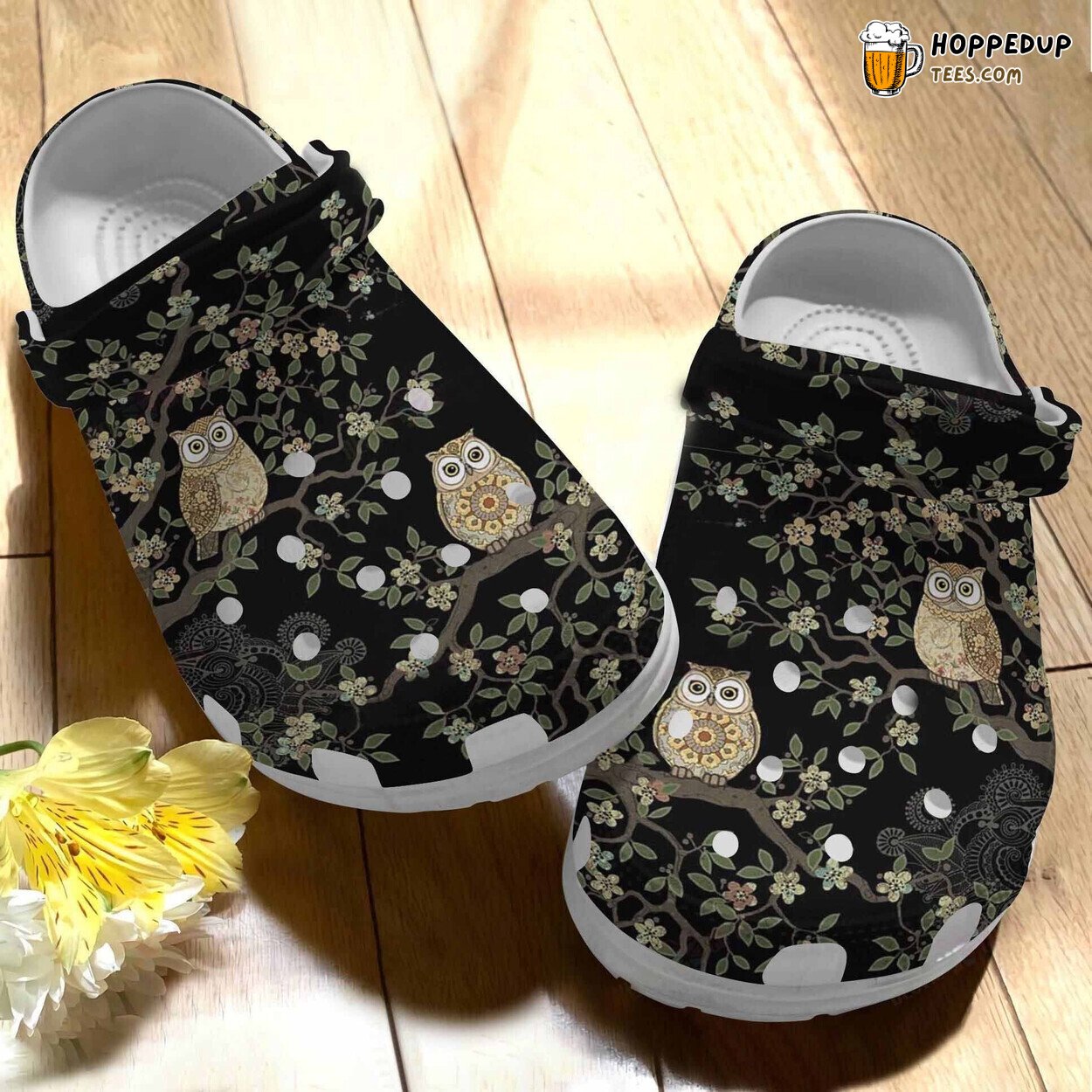 Tree Owl Pattern Themed Birthday Thanksgiving Christmas Gift Clogs
