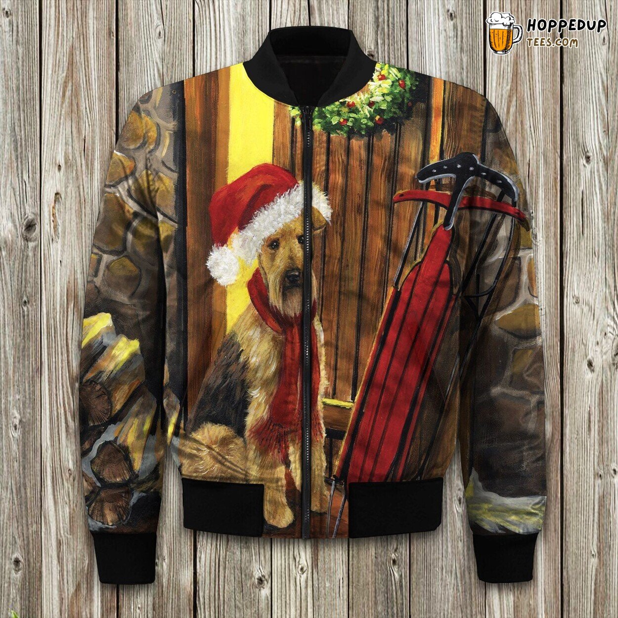 Trendy Airedale Terrier Theme Winter Bomber Jacket New Arrival