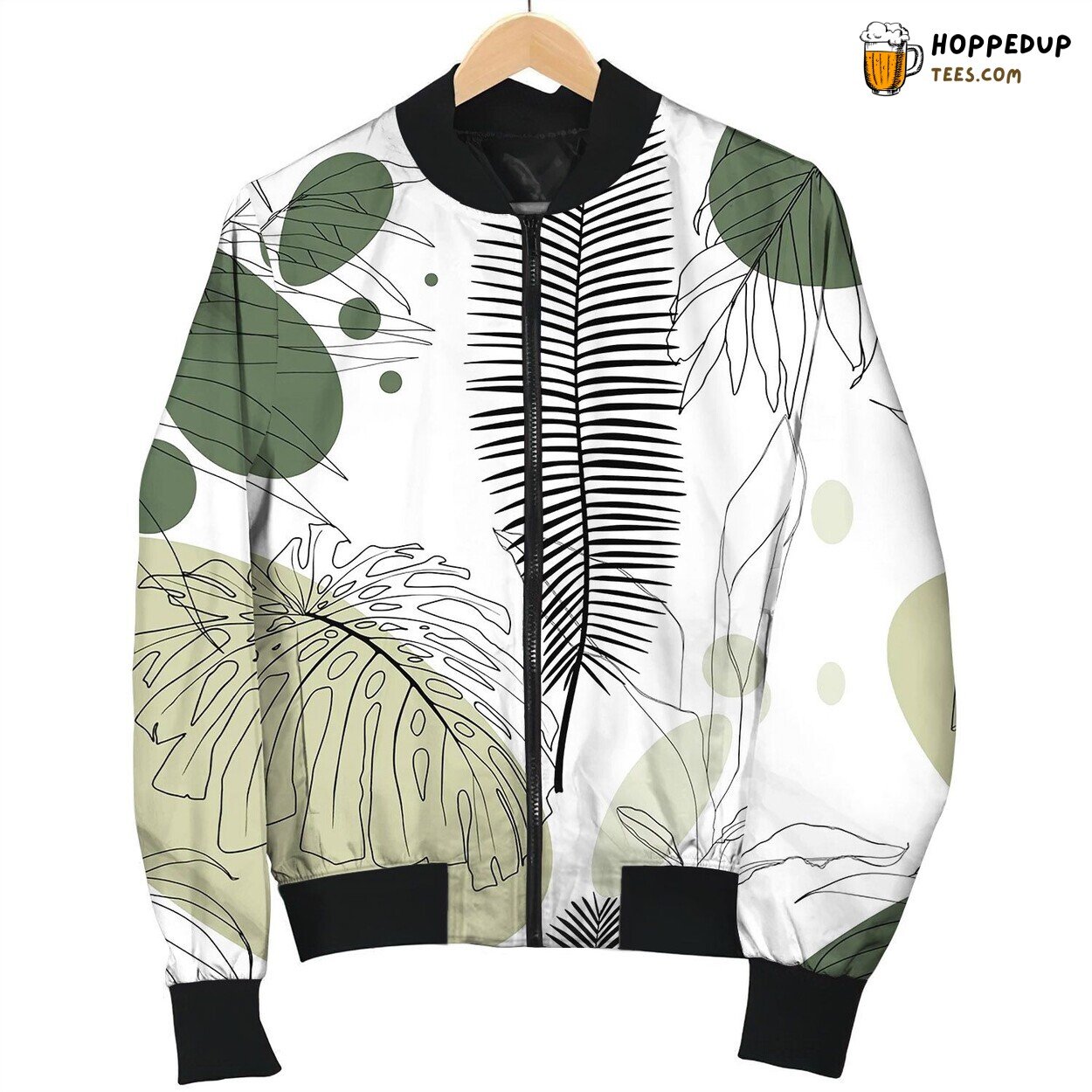 Trendy Contemporary Floral Seamless Pattern Bomber Jacket