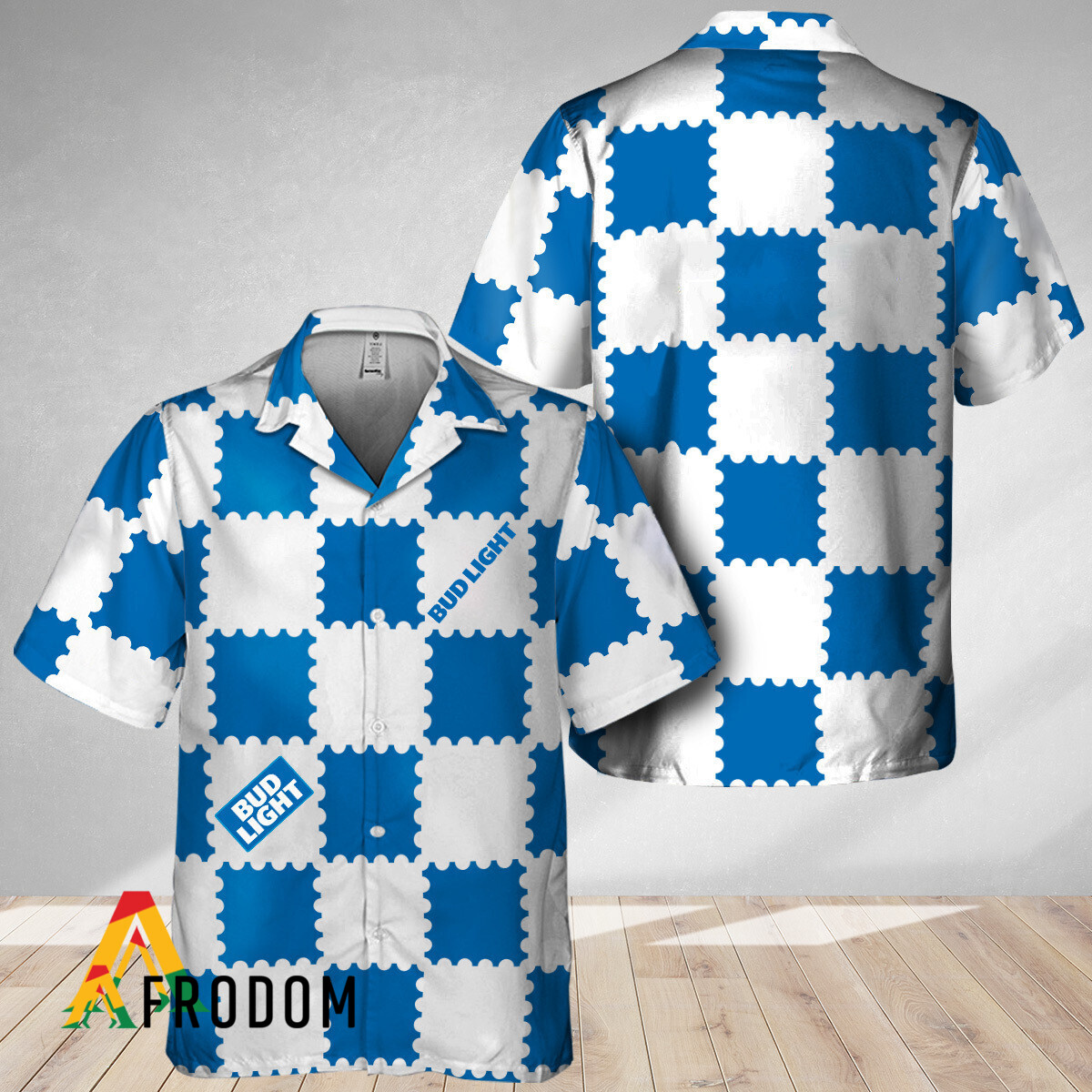 Trendy Gingham Bud Light Hawaiian Shirt HU