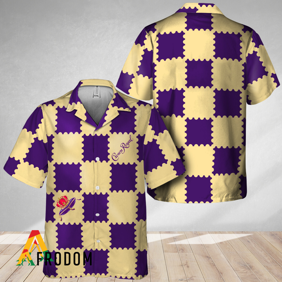 Trendy Gingham Crown Royal Hawaiian Shirt HU