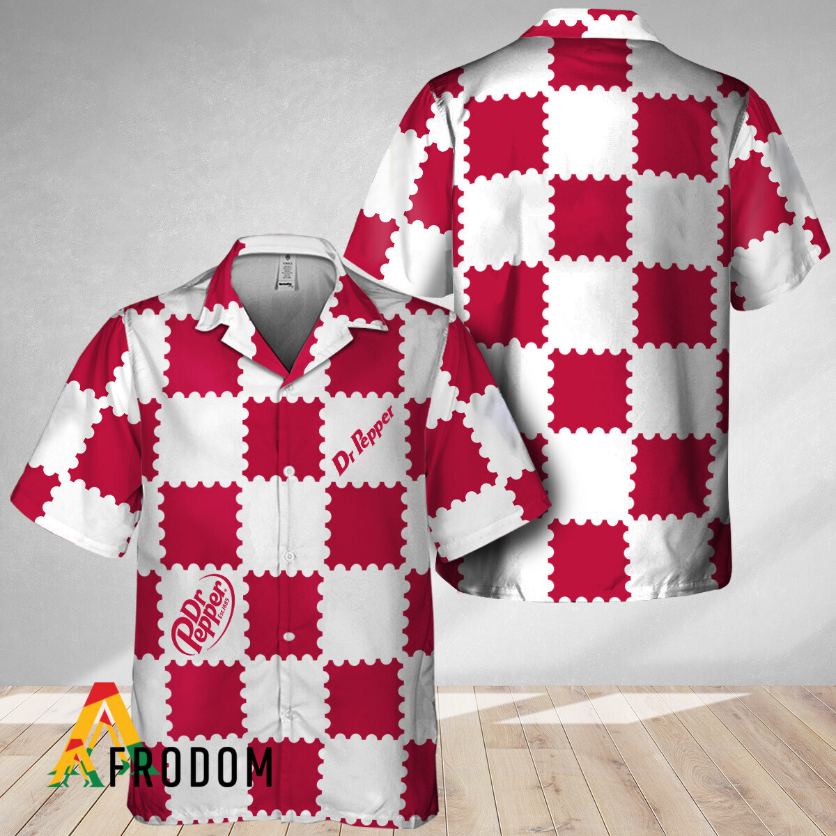 Trendy Gingham Dr Pepper Hawaiian Shirt HU