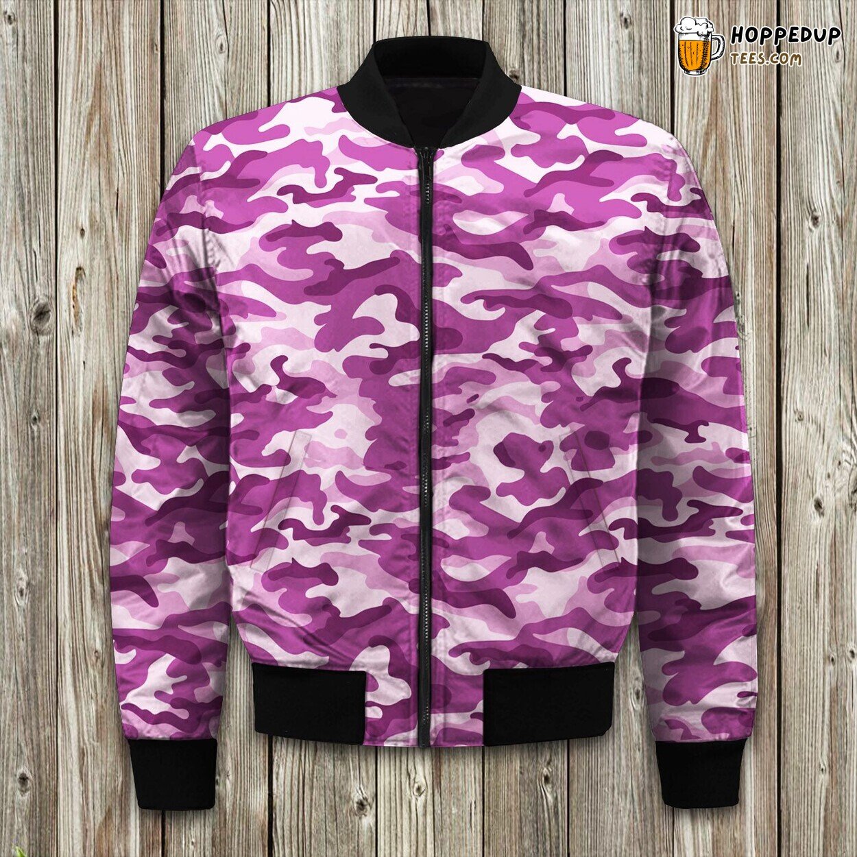 Trendy Pink Camouflage Winter Bomber Jacket Quality Comfort Look