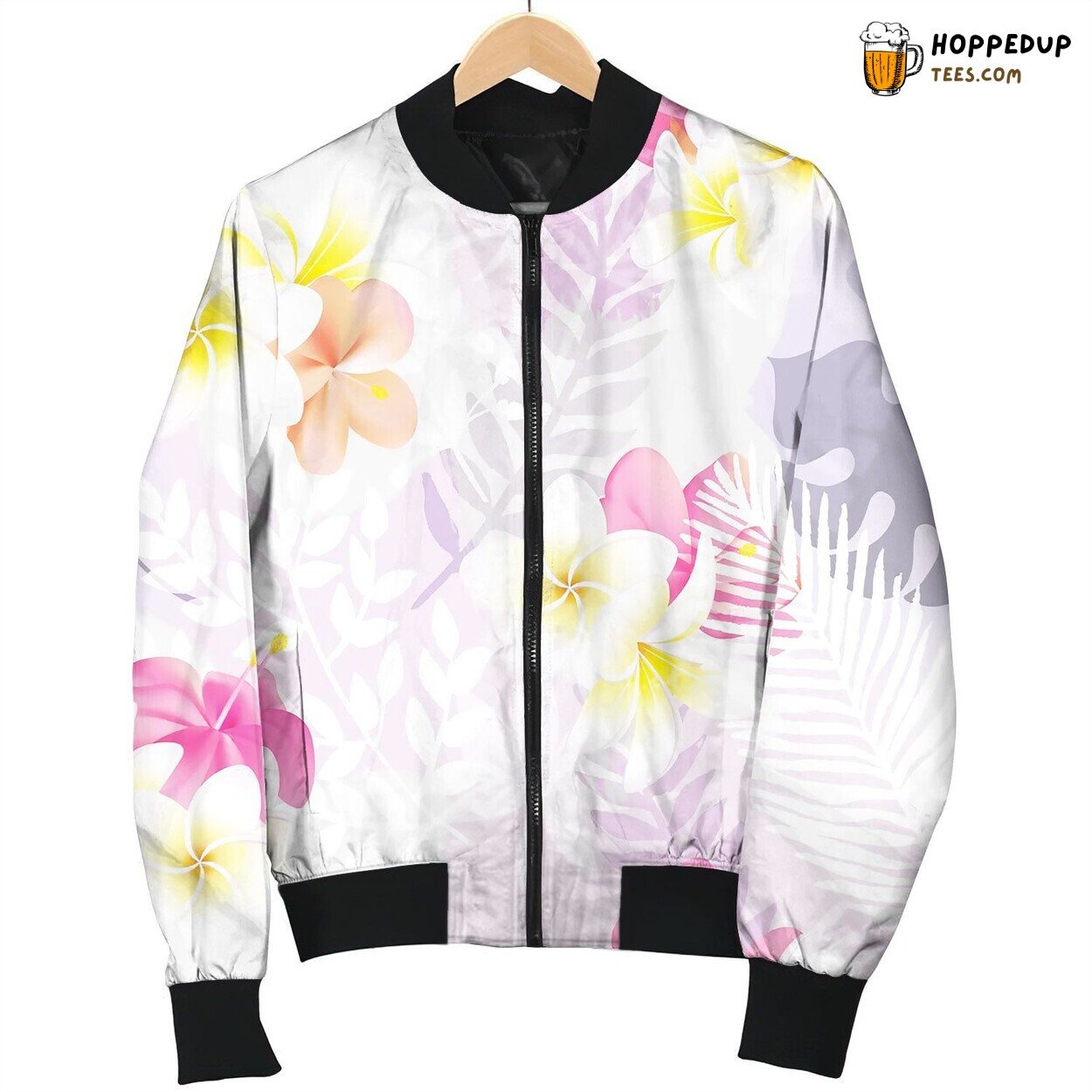 Trendy Seamless Exotic Pattern With Tropical Bomber Jacket