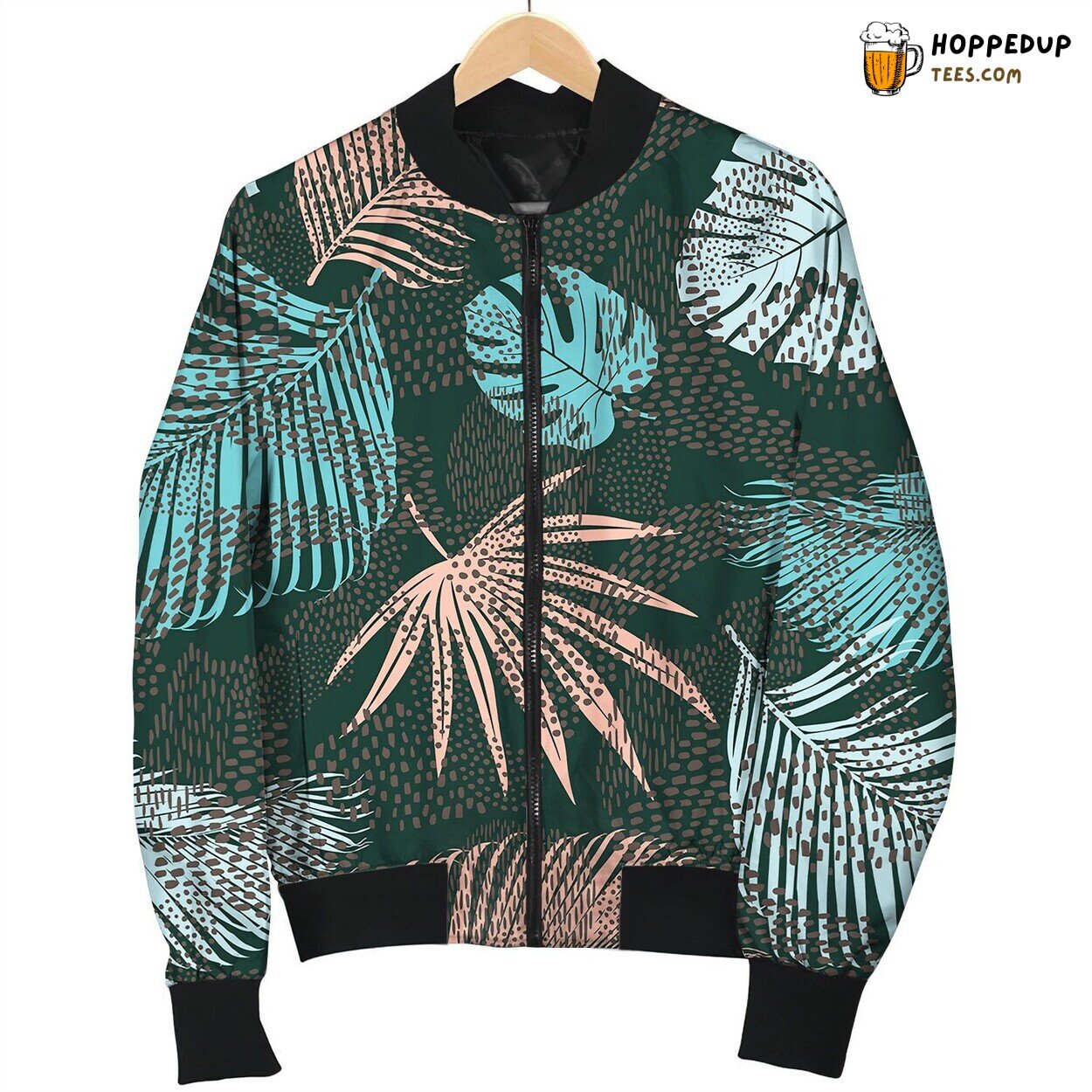 Trendy Seamless Exotic Pattern With Tropical Happy Bomber Jacket