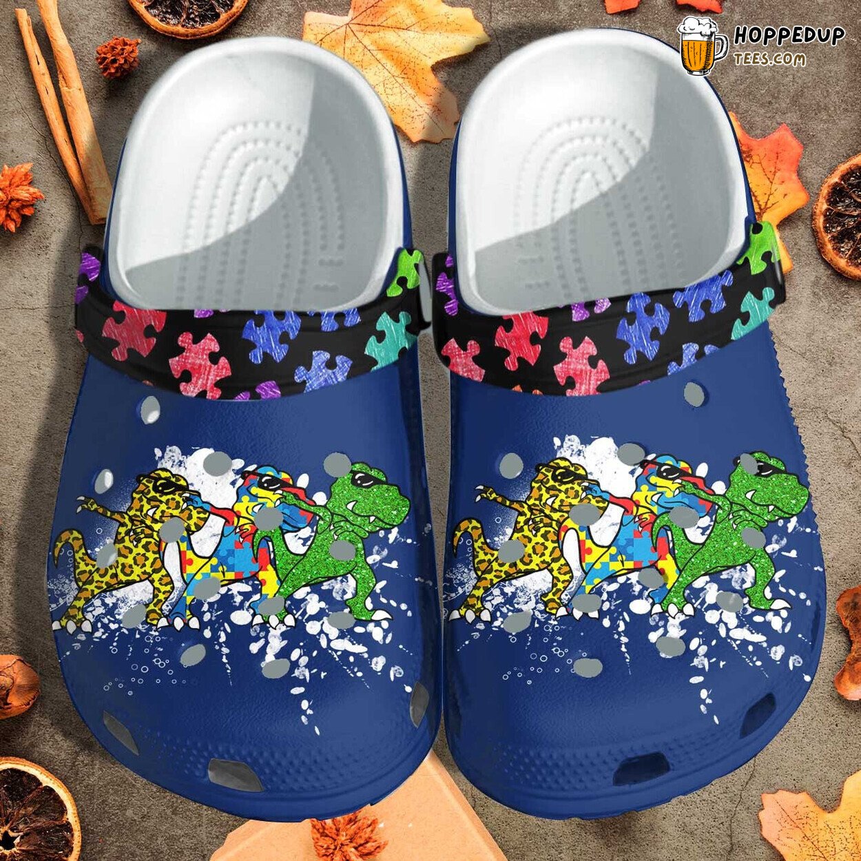 TRex Dinosaurs Autism Kids Shoes Awareness Puzzle Cute Beach Shoes