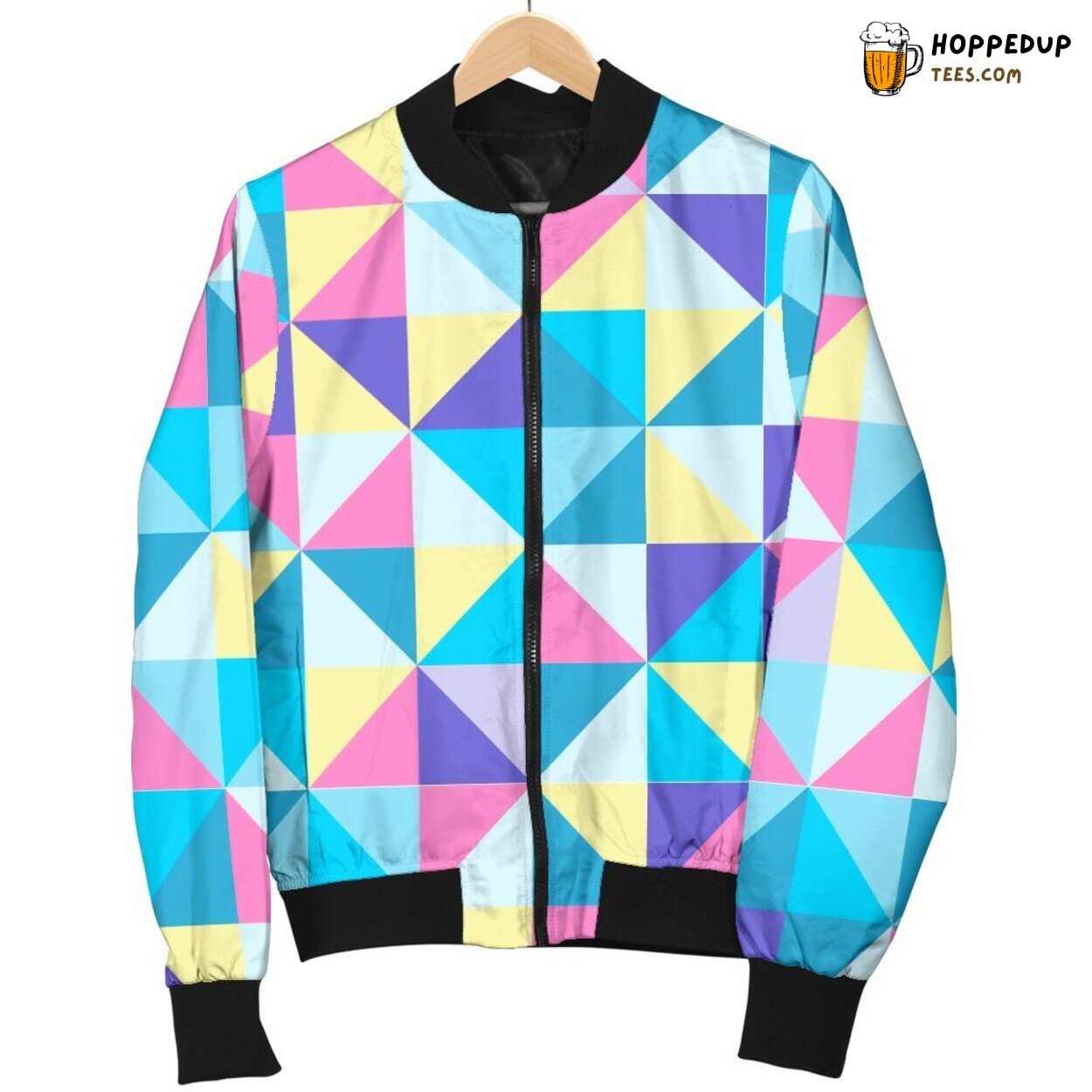 Triangle Geometric Design Men’s Bomber Jacket Modern Stylish Fashion Statement