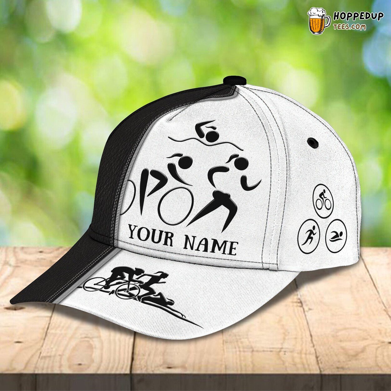 Triathlon Inspired 3D Classic Cap Personalized Name Unique Elegant Styling